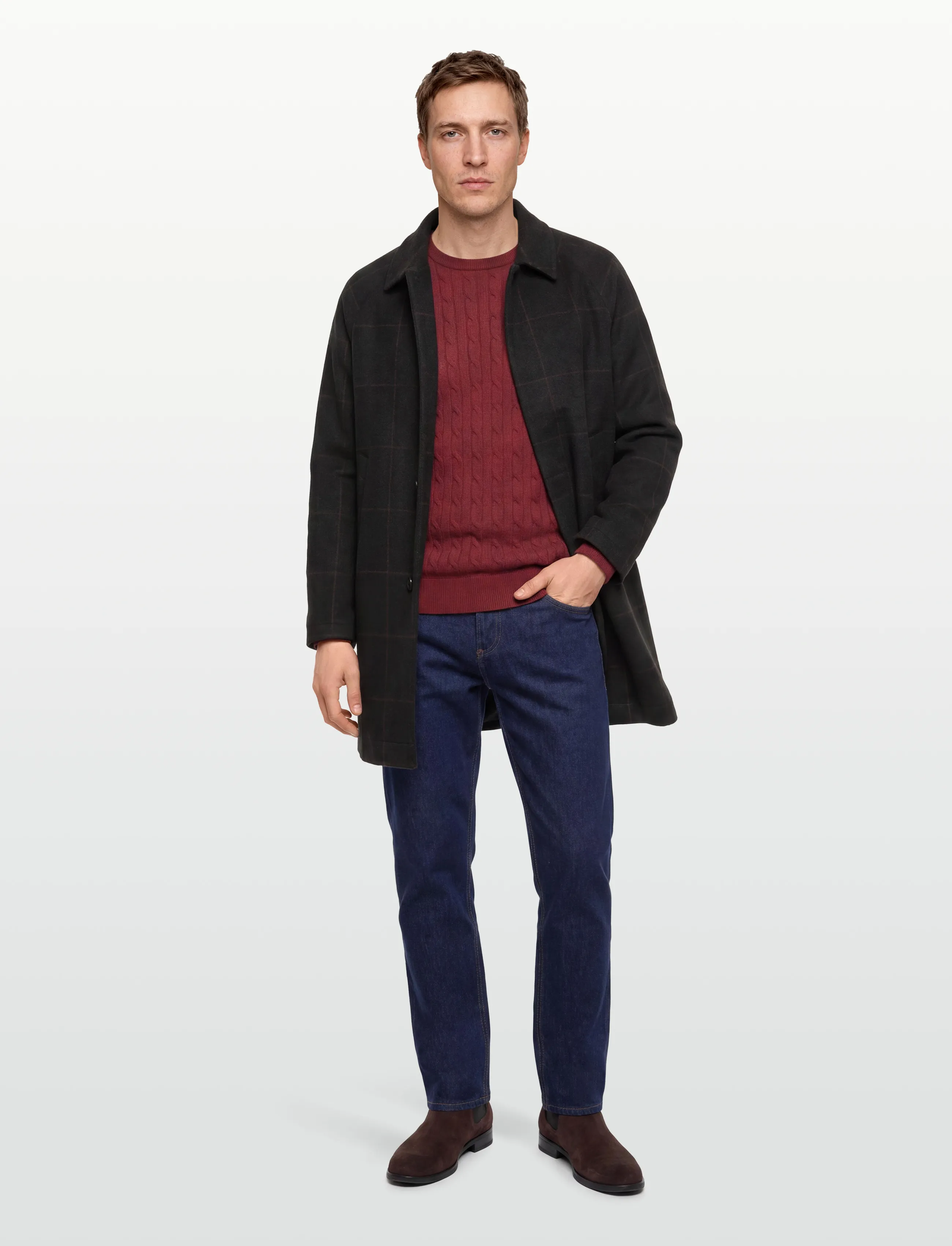 Lexington Clothing Cane Smart Wool Coat, Mænd, Smart Ternet Frakke, Sort, Str: XXL