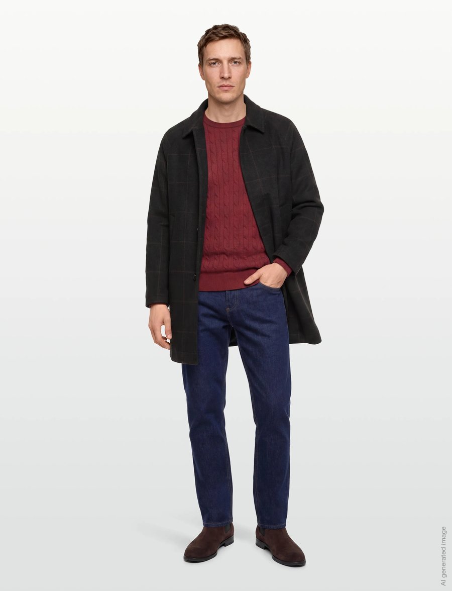 Lexington Clothing - Cane Smart Wool Coat - wollmäntel - black/bown check - 0