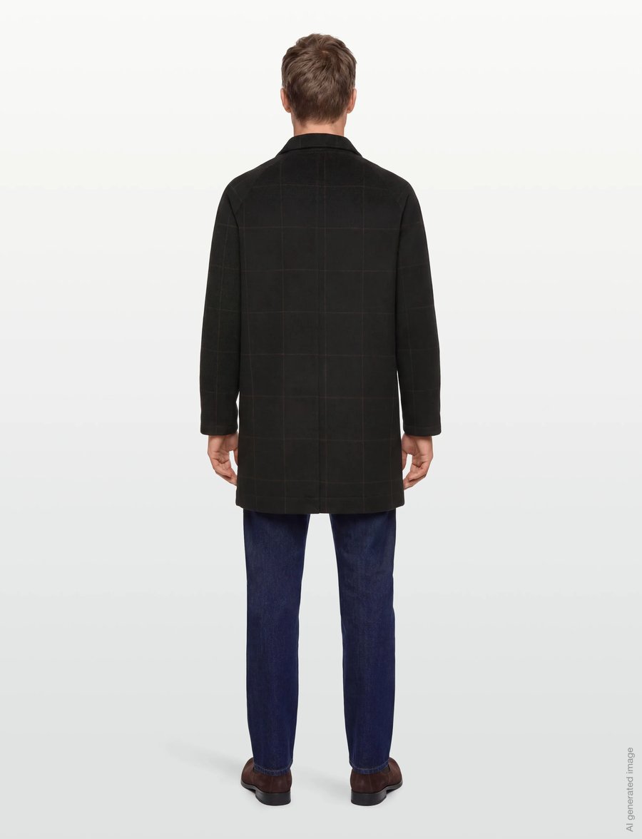Lexington Clothing - Cane Smart Wool Coat - wollmäntel - black/bown check - 4