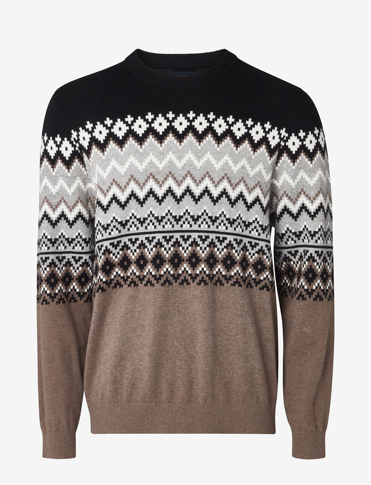Lexington Clothing - Bret Fair Isle Sweater - rundhalsad - brown multi stripe - 1