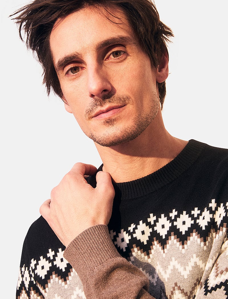 Lexington Clothing - Bret Fair Isle Sweater - rundhalsad - brown multi stripe - 3