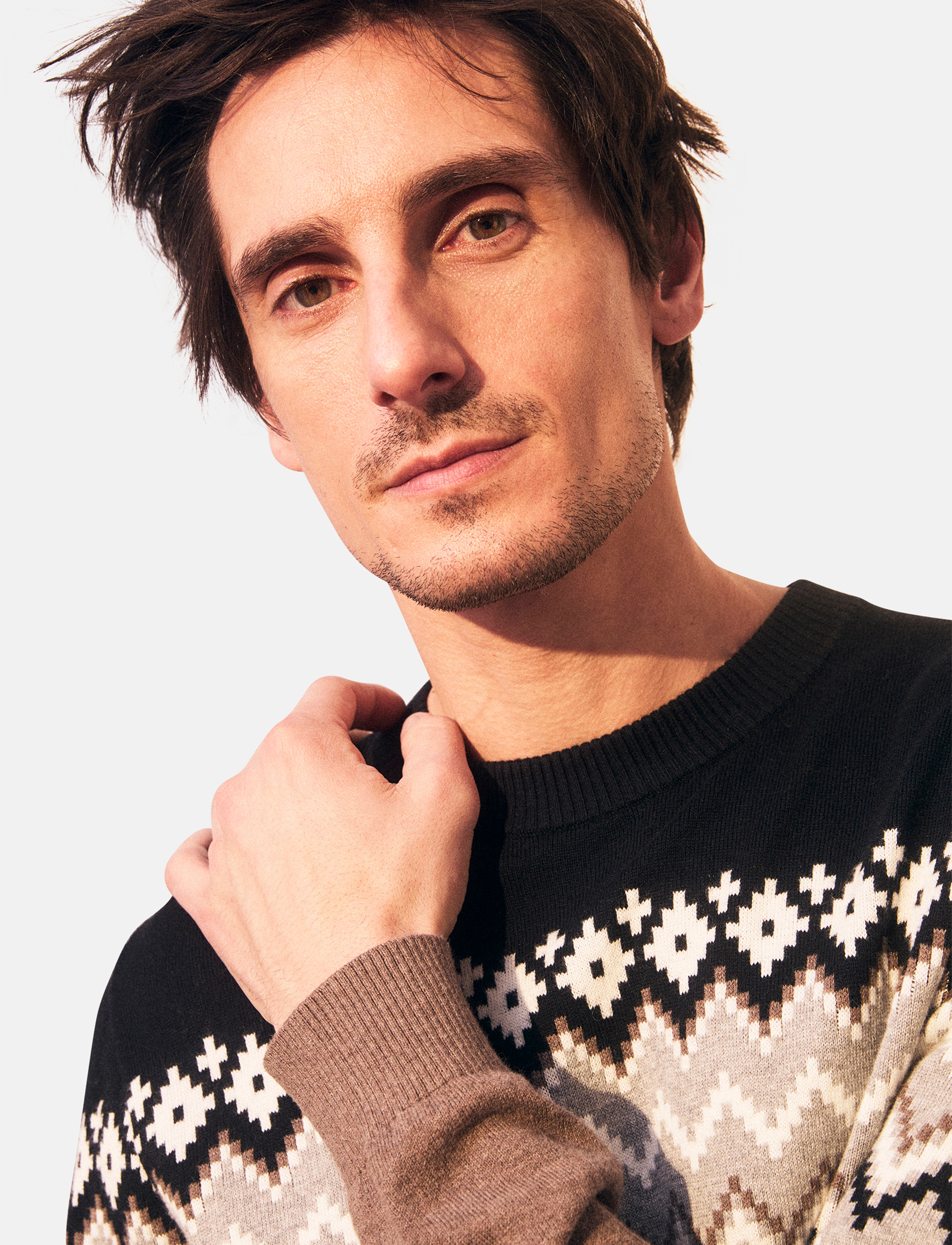 Lexington Clothing - Bret Fair Isle Sweater - rundhalsad - brown multi stripe - 3