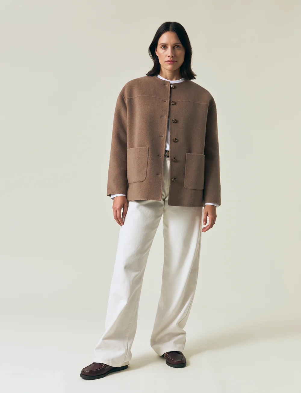 Lexington Clothing - Double Faced Wool Blend Jacket - lyhyet villakangastakit - light brown - 0