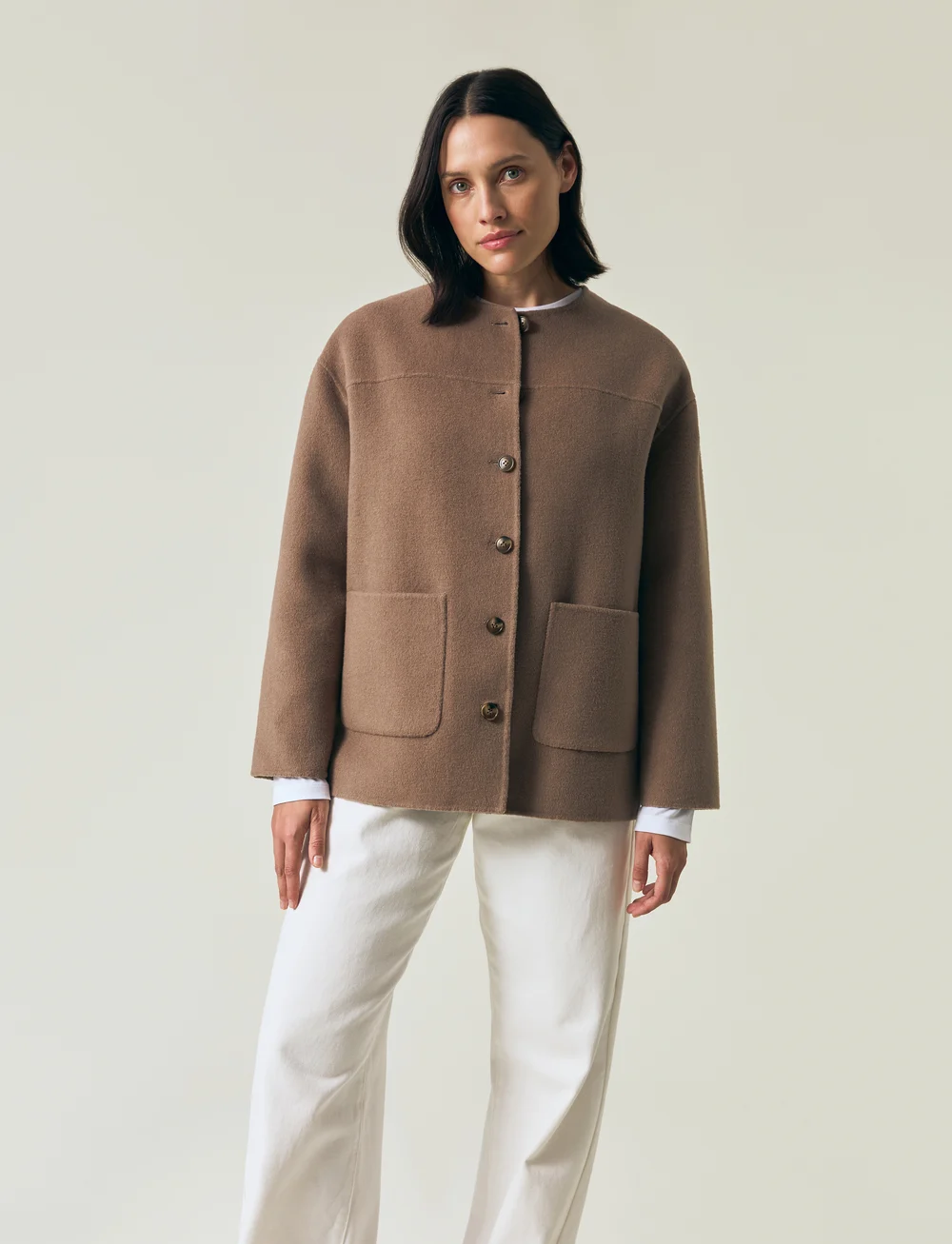 Lexington Clothing - Double Faced Wool Blend Jacket - lyhyet villakangastakit - light brown - 5