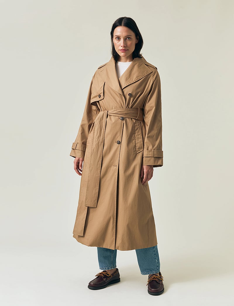Lexington Clothing - Oversized Cotton Trench Coat - trenchcoats - beige - 0