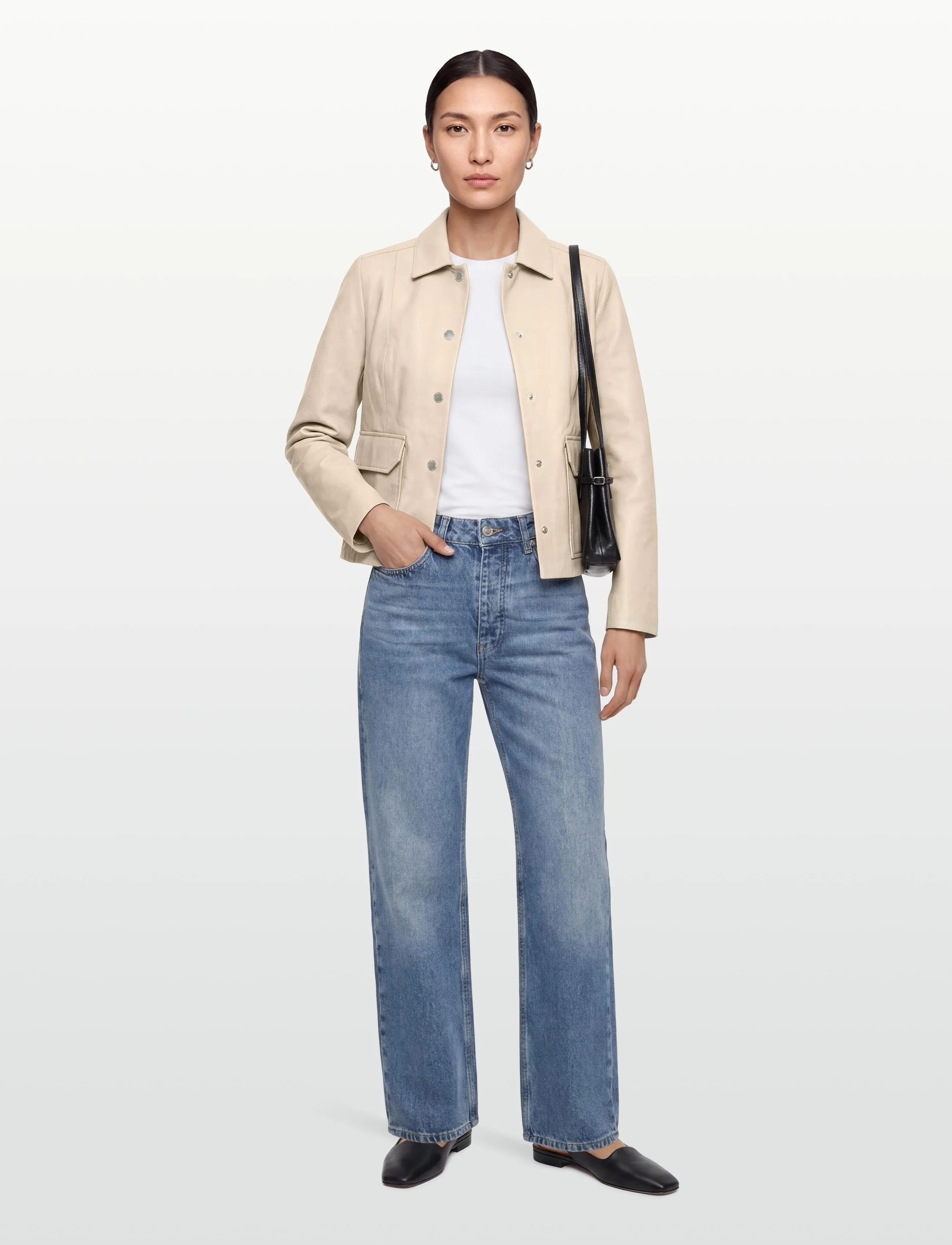 Lexington Clothing - Short Leather Jacket - overtøj - light beige - 0