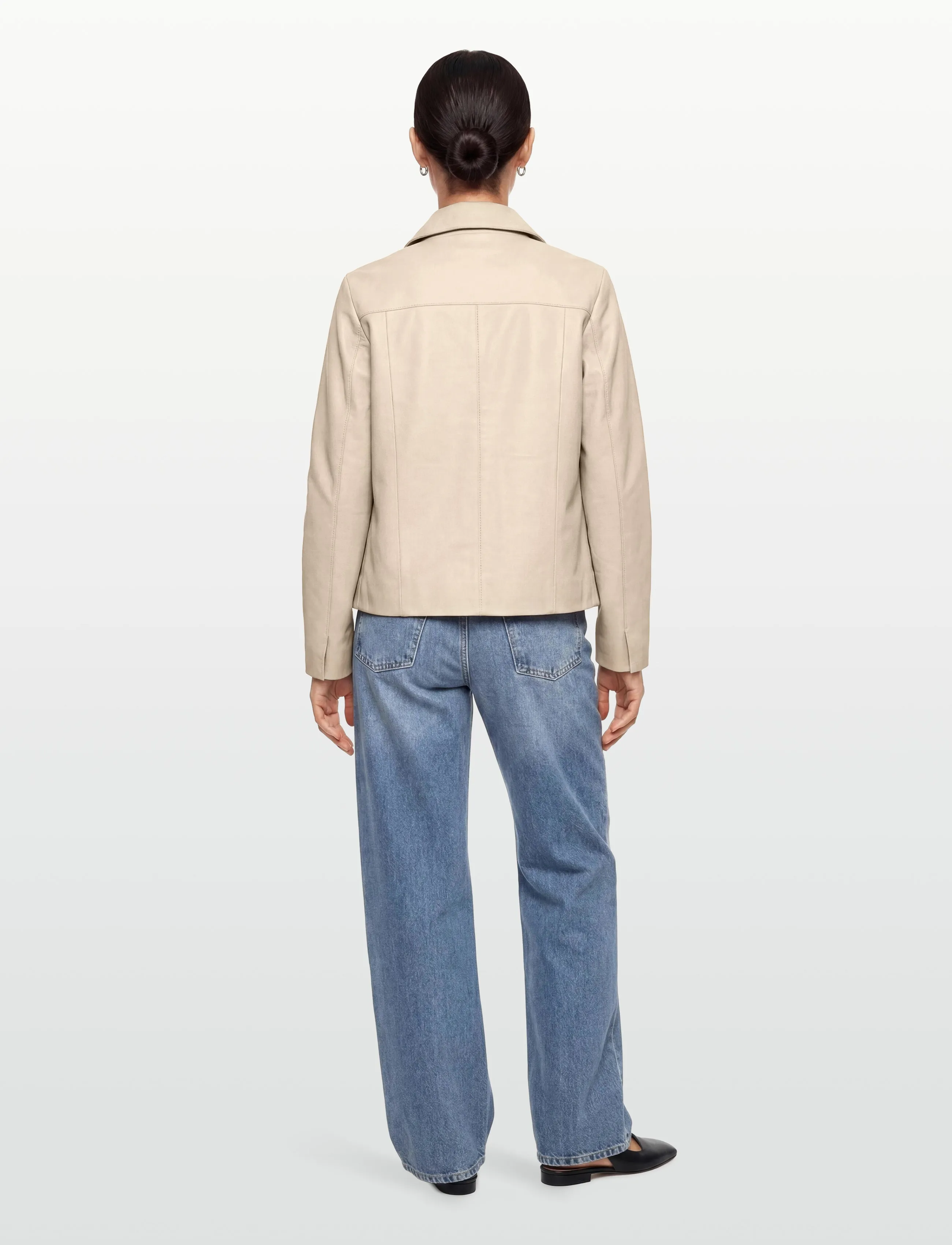Lexington Clothing - Short Leather Jacket - overtøj - light beige - 4