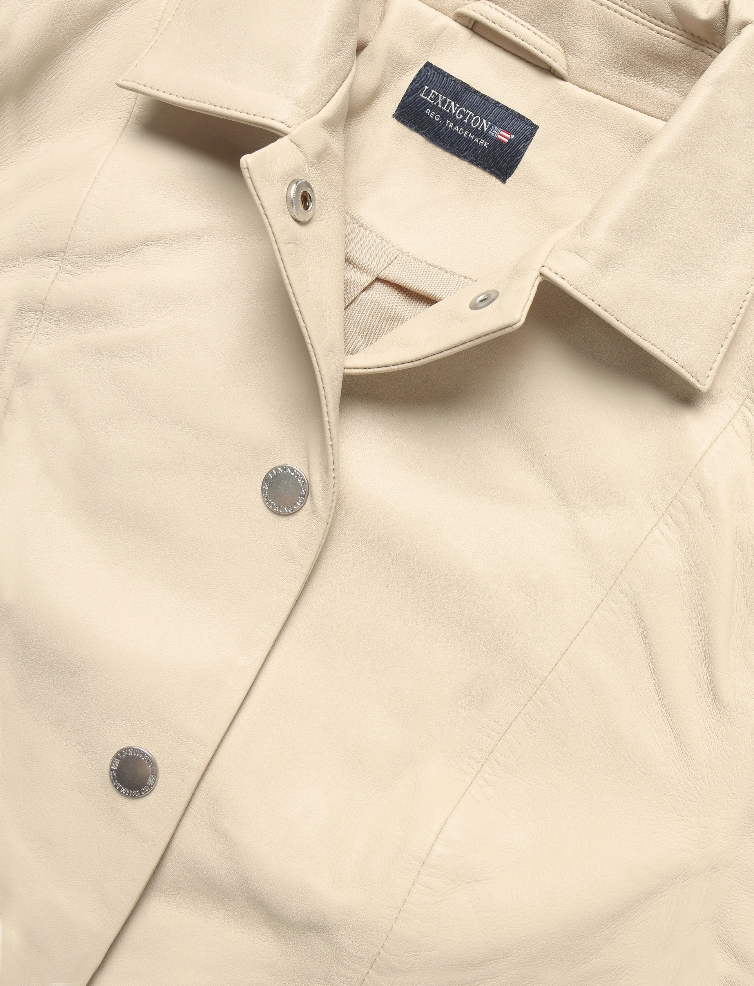 Lexington Clothing - Short Leather Jacket - overtøj - light beige - 5