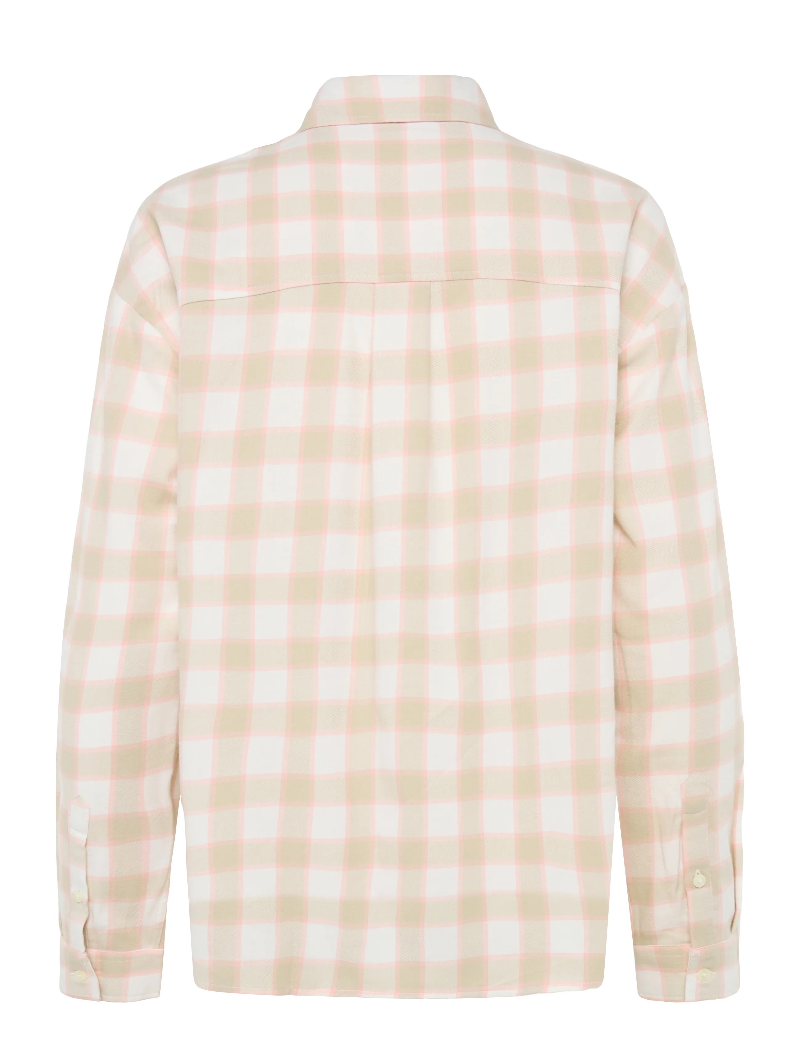 Lexington Clothing - Oversized Organic Cotton Check Flannel Shirt - langærmede skjorter - off white/pink/beige check - 2