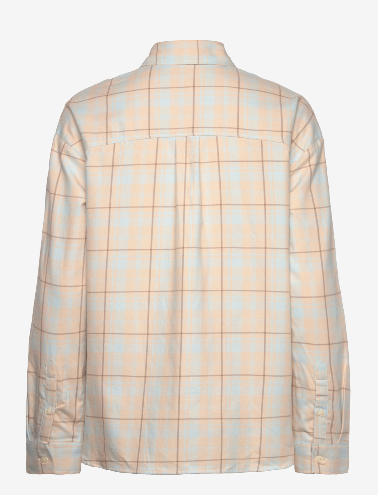 Lexington Clothing - Oversized Organic Cotton Check Flannel Shirt - langärmlige hemden - off white/lt blue check - 2