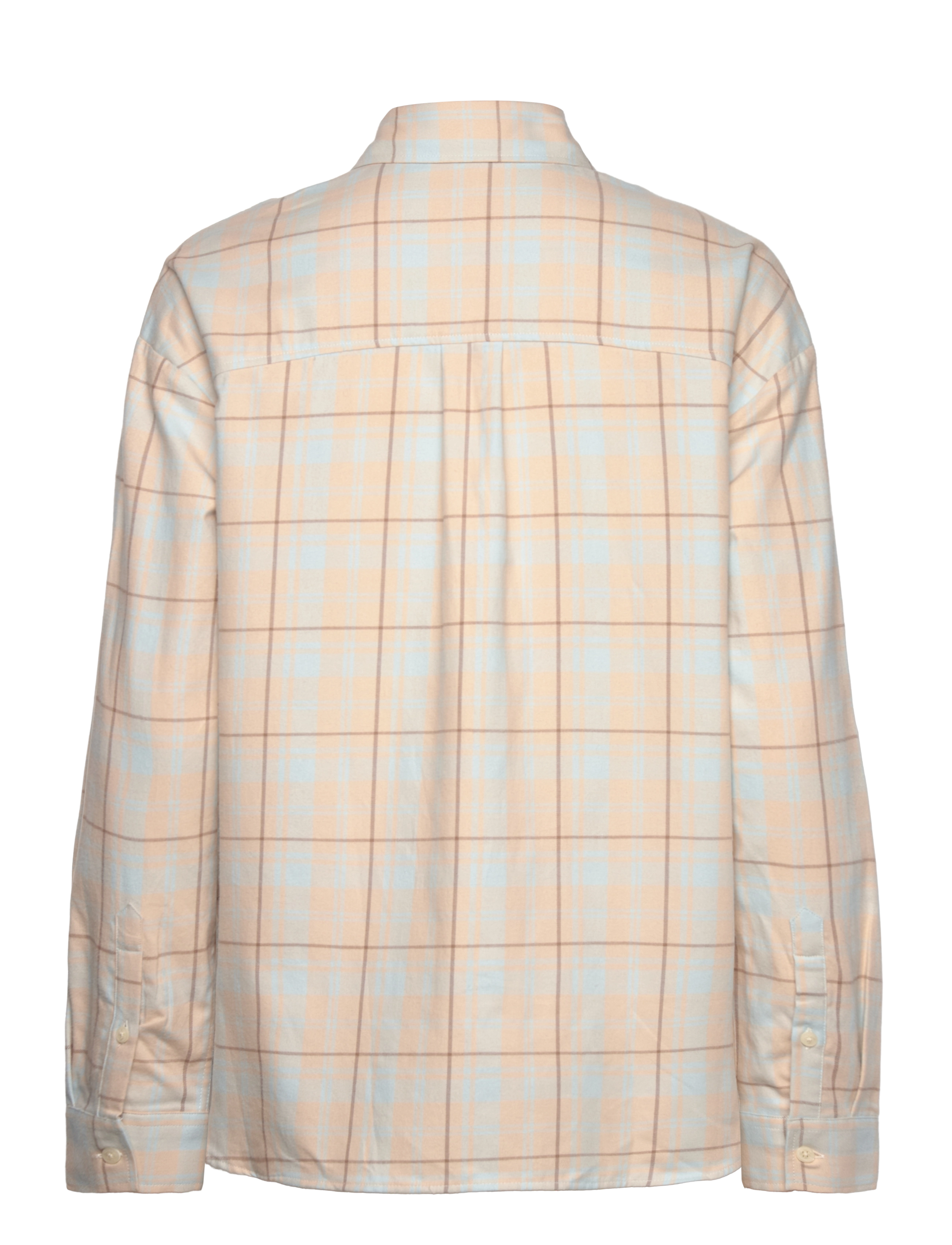 Lexington Clothing - Oversized Organic Cotton Check Flannel Shirt - langärmlige hemden - off white/lt blue check - 2