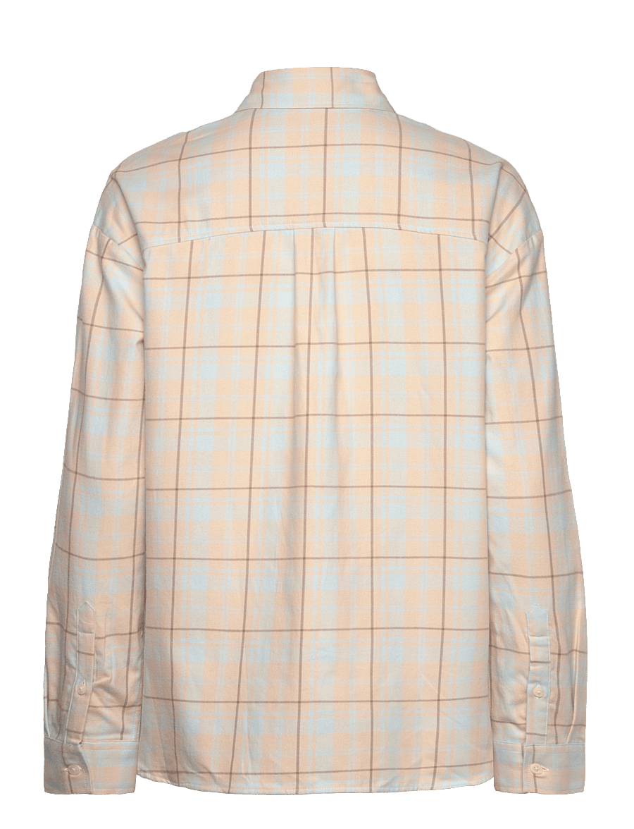 Lexington Clothing - Oversized Organic Cotton Check Flannel Shirt - langärmlige hemden - off white/lt blue check - 2