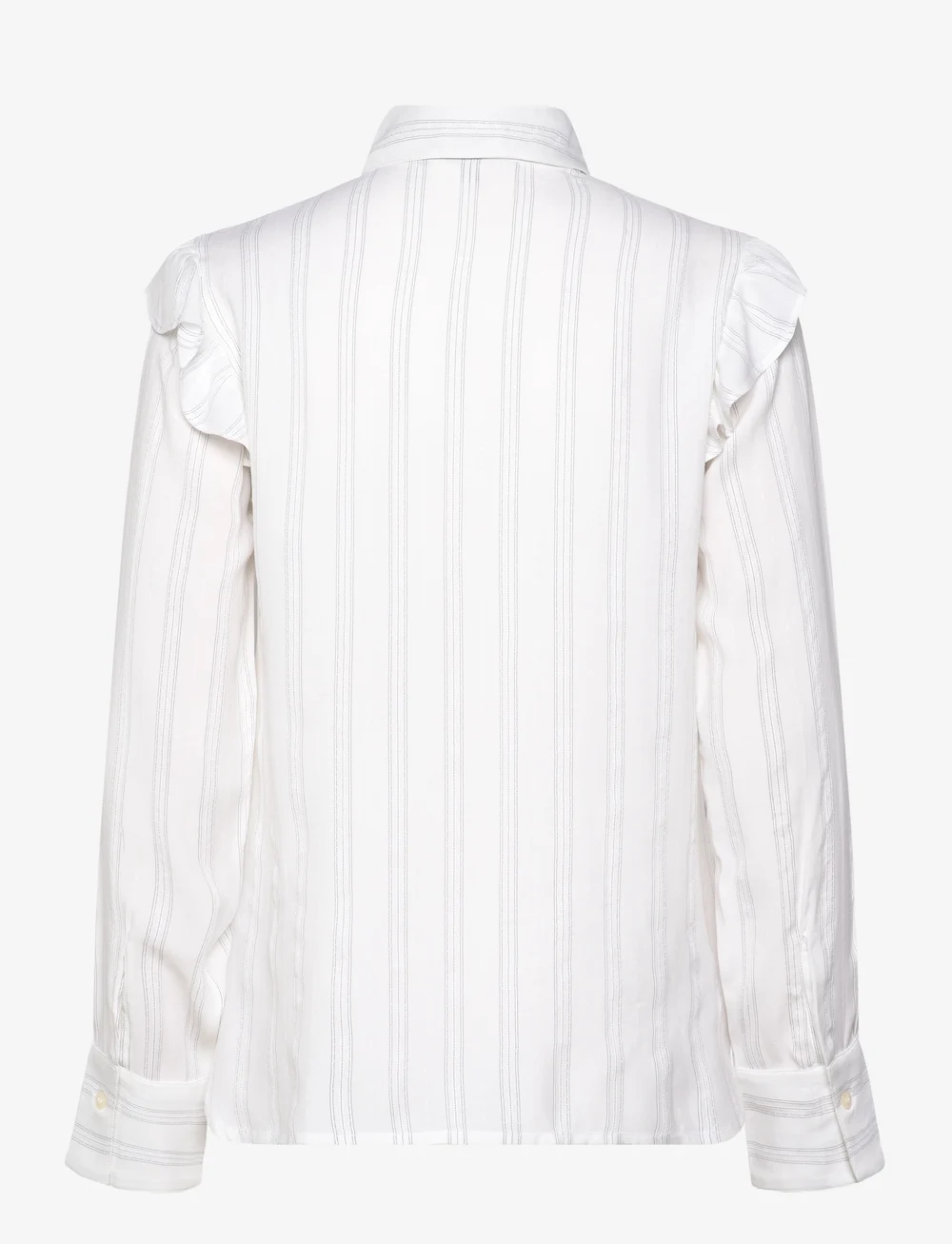 Lexington Clothing - Jacquard Weave Ruffle Blouse - blūzes ar garām piedurknēm - white - 2