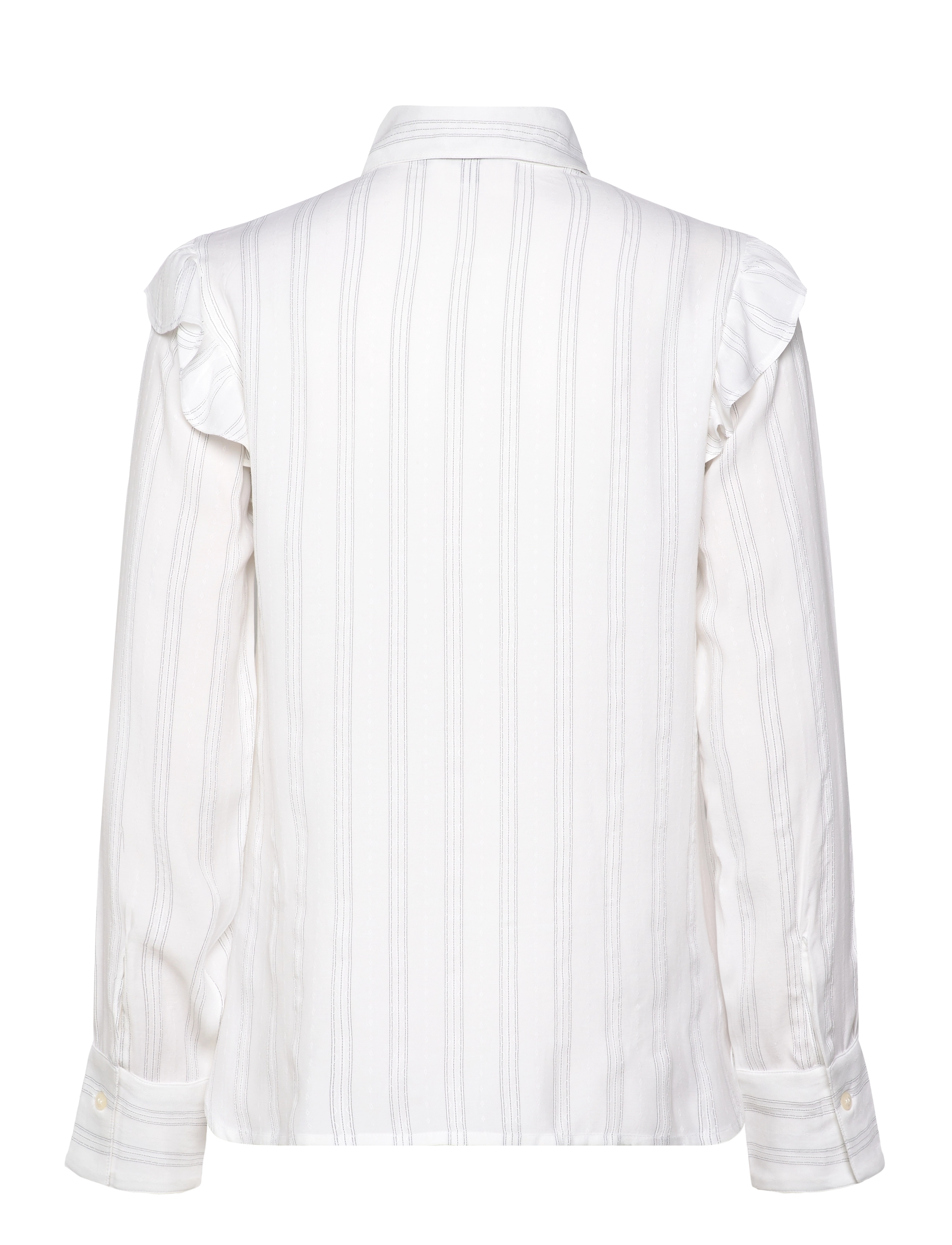 Lexington Clothing - Jacquard Weave Ruffle Blouse - pikkade varrukatega pluusid - white - 2