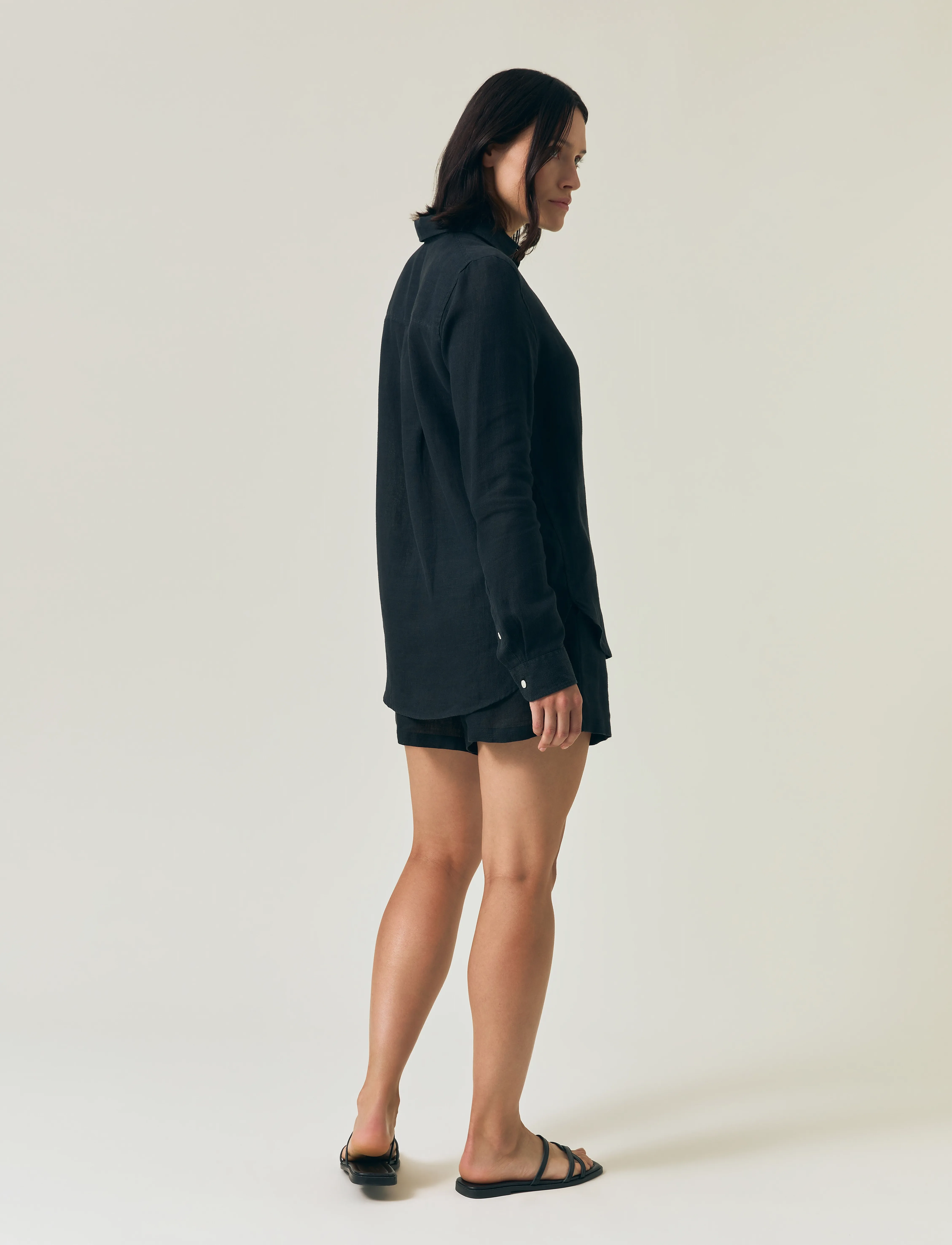 Lexington Clothing - Classic Linen Shirt - black - 3