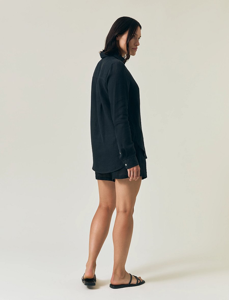 Lexington Clothing - Classic Linen Shirt - black - 3