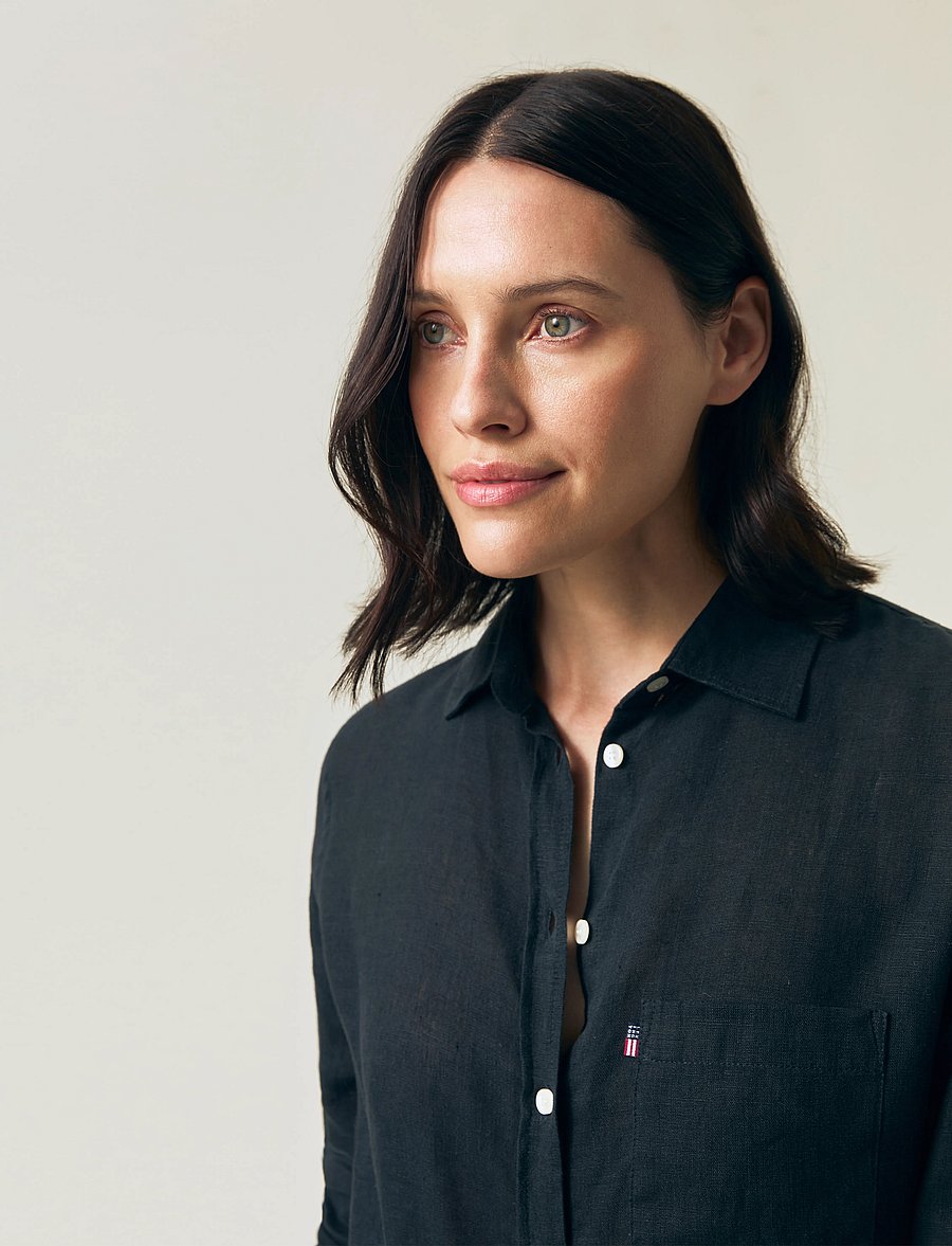 Lexington Clothing - Classic Linen Shirt - black - 4
