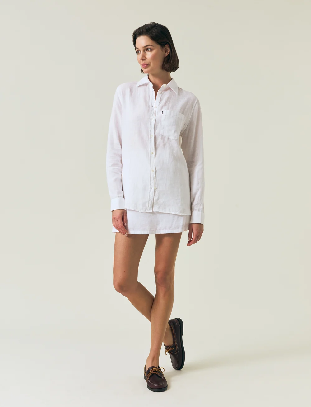 Lexington Clothing - Classic Linen Shirt - hørskjorter - white - 0