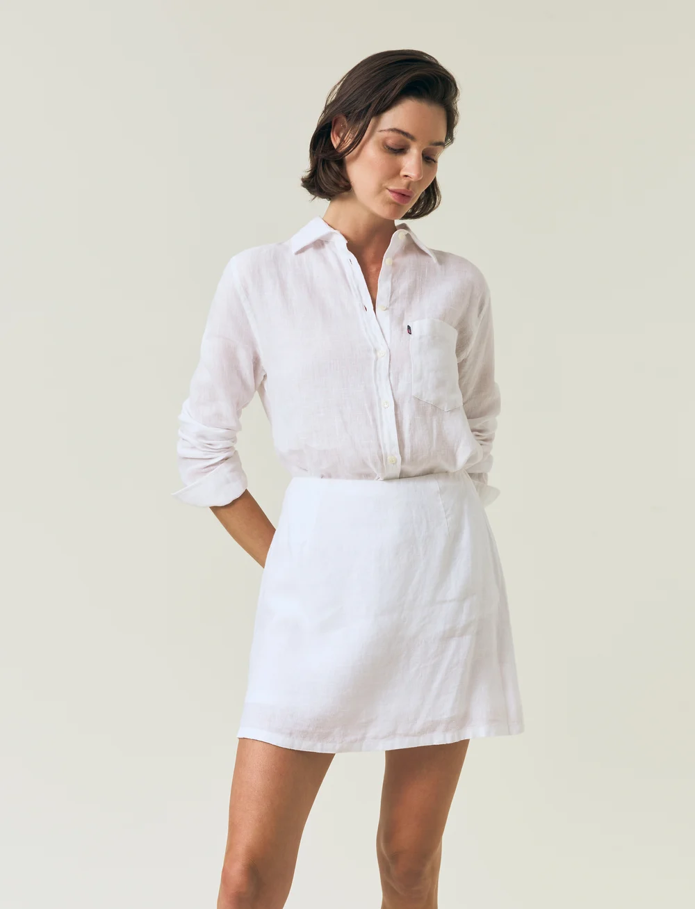 Lexington Clothing - Classic Linen Shirt - hørskjorter - white - 4