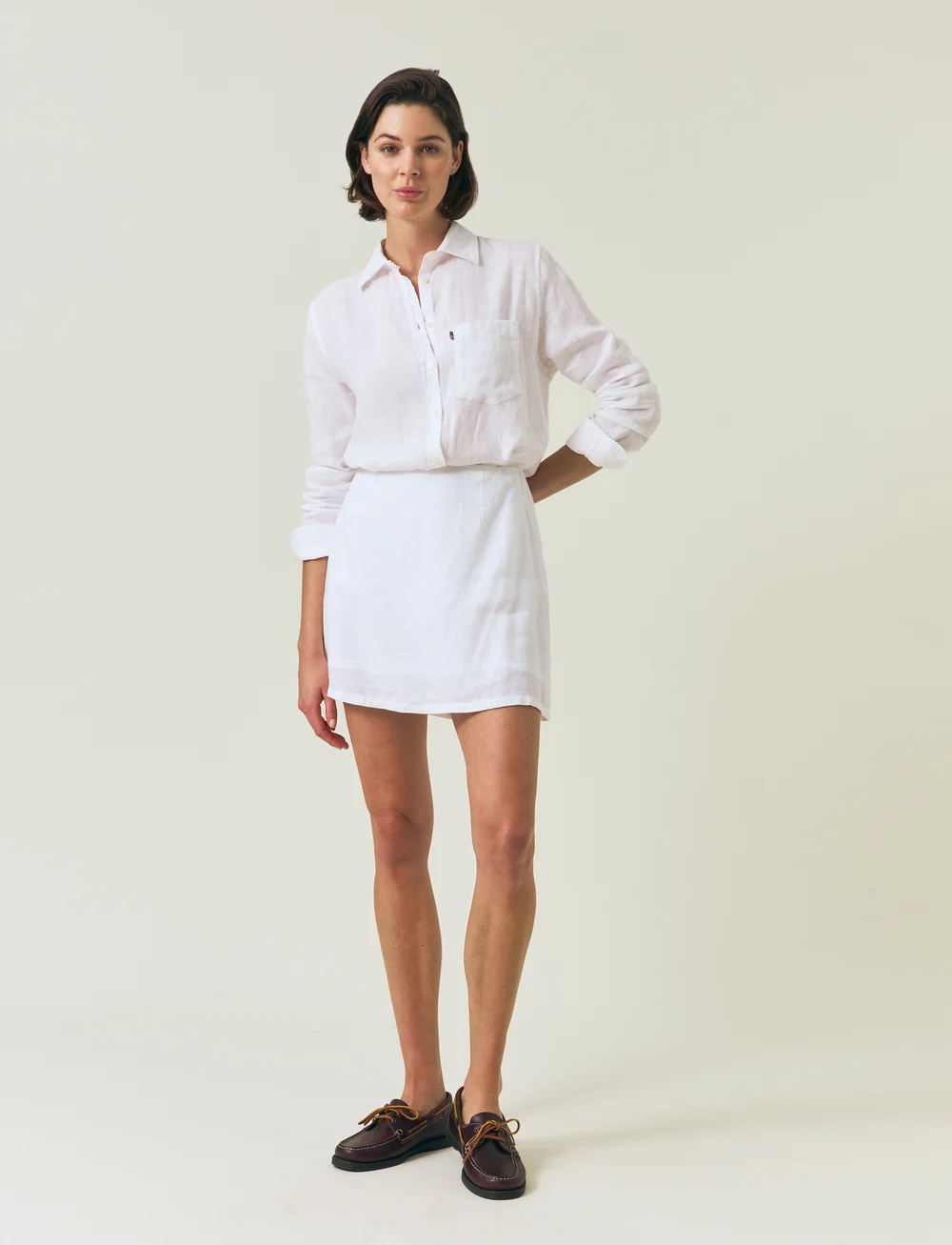 Lexington Clothing - Classic Linen Shirt - hørskjorter - white - 5