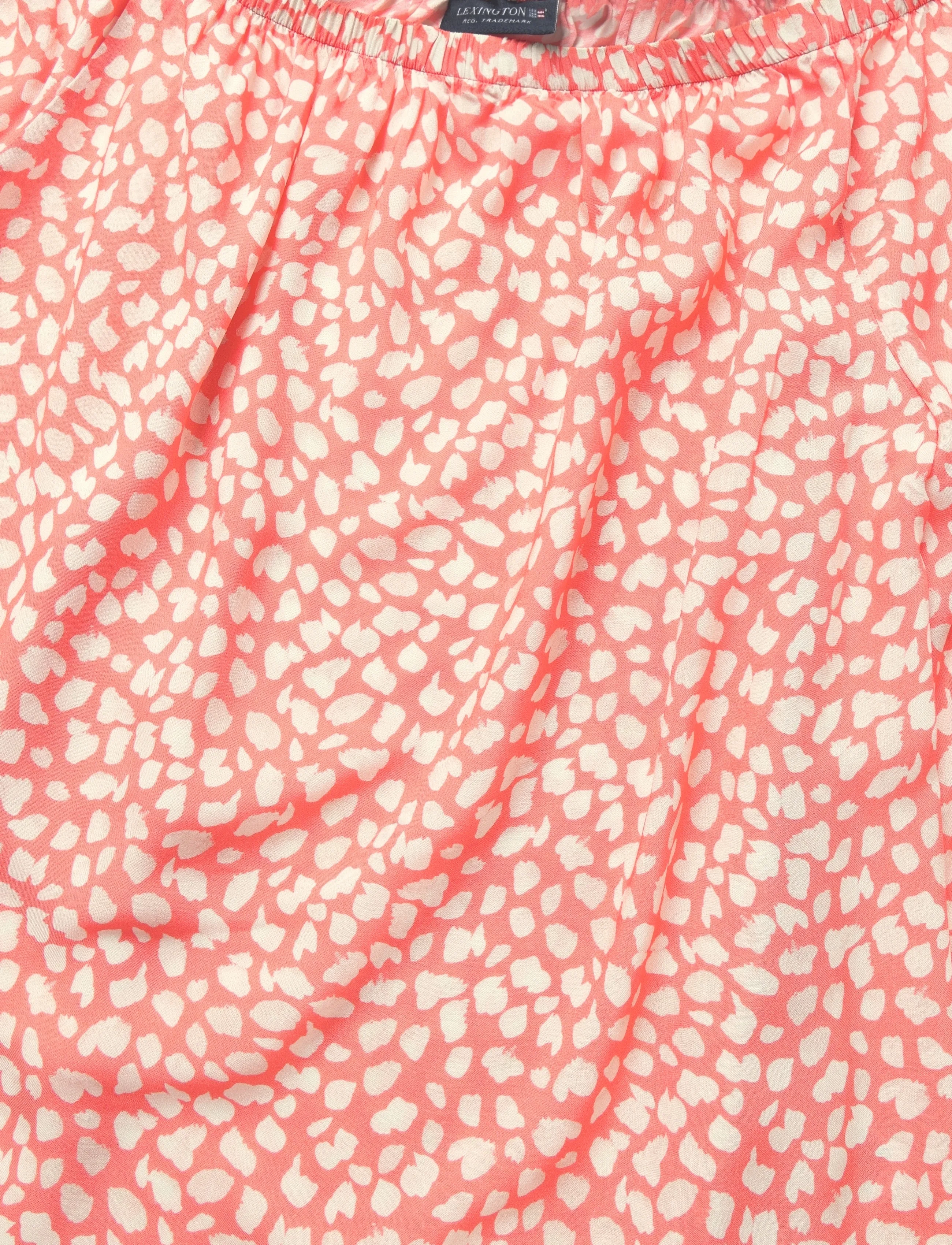 Lexington Clothing - Printed Off The Shoulder Blouse - langærmede bluser - coral dot print - 2