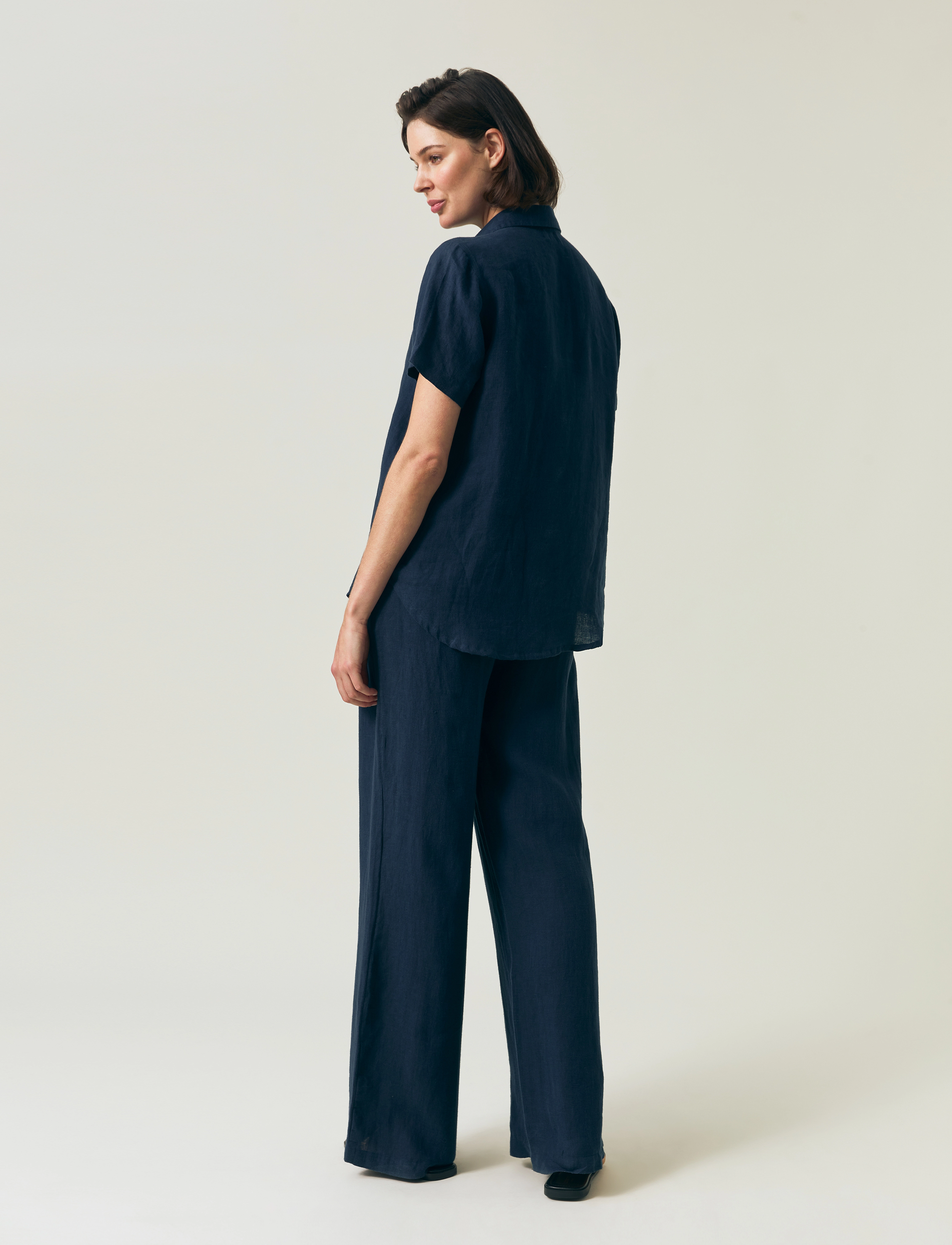 Lexington Clothing - Short Sleeve Linen Shirt - dark blue - 4