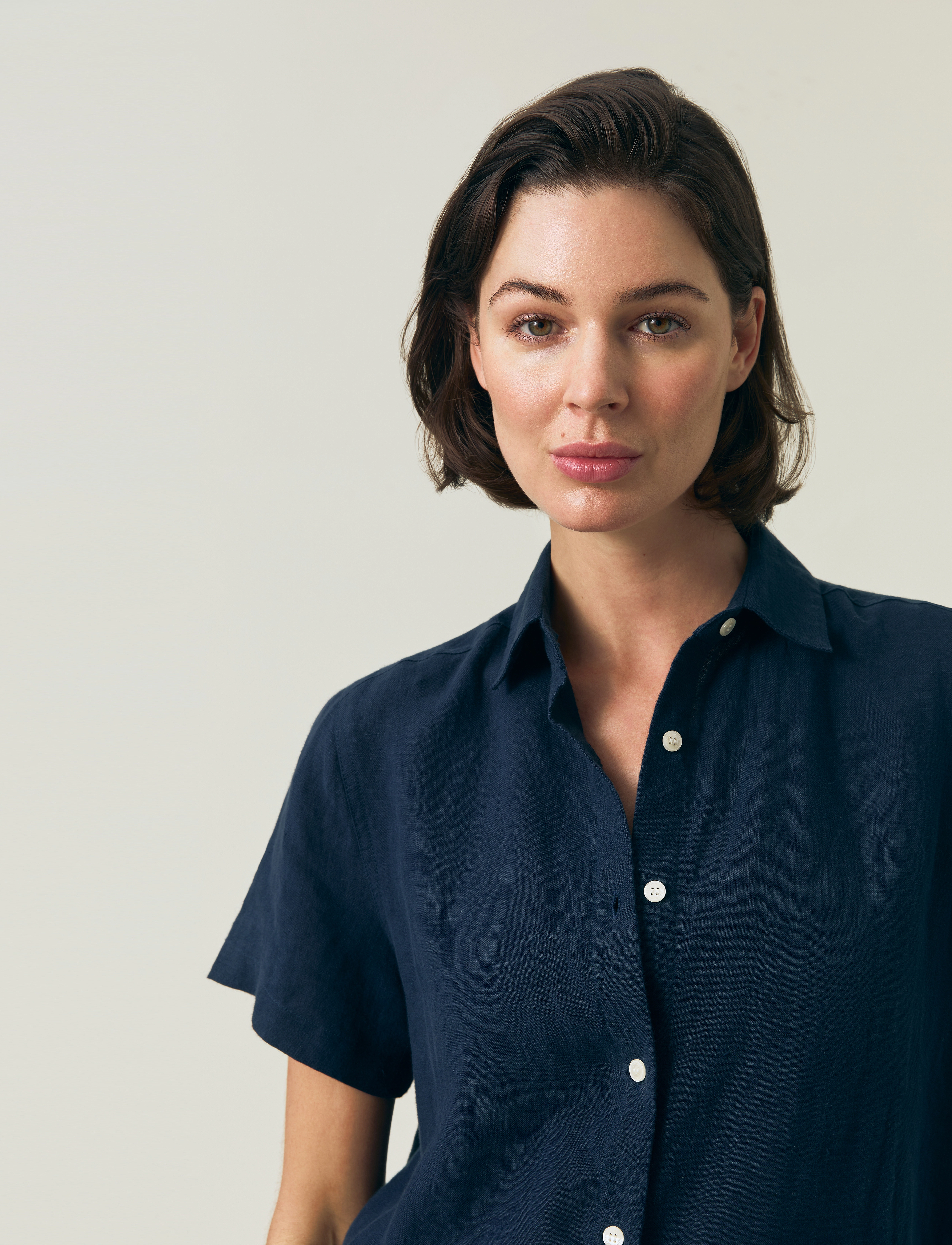 Lexington Clothing - Short Sleeve Linen Shirt - dark blue - 5