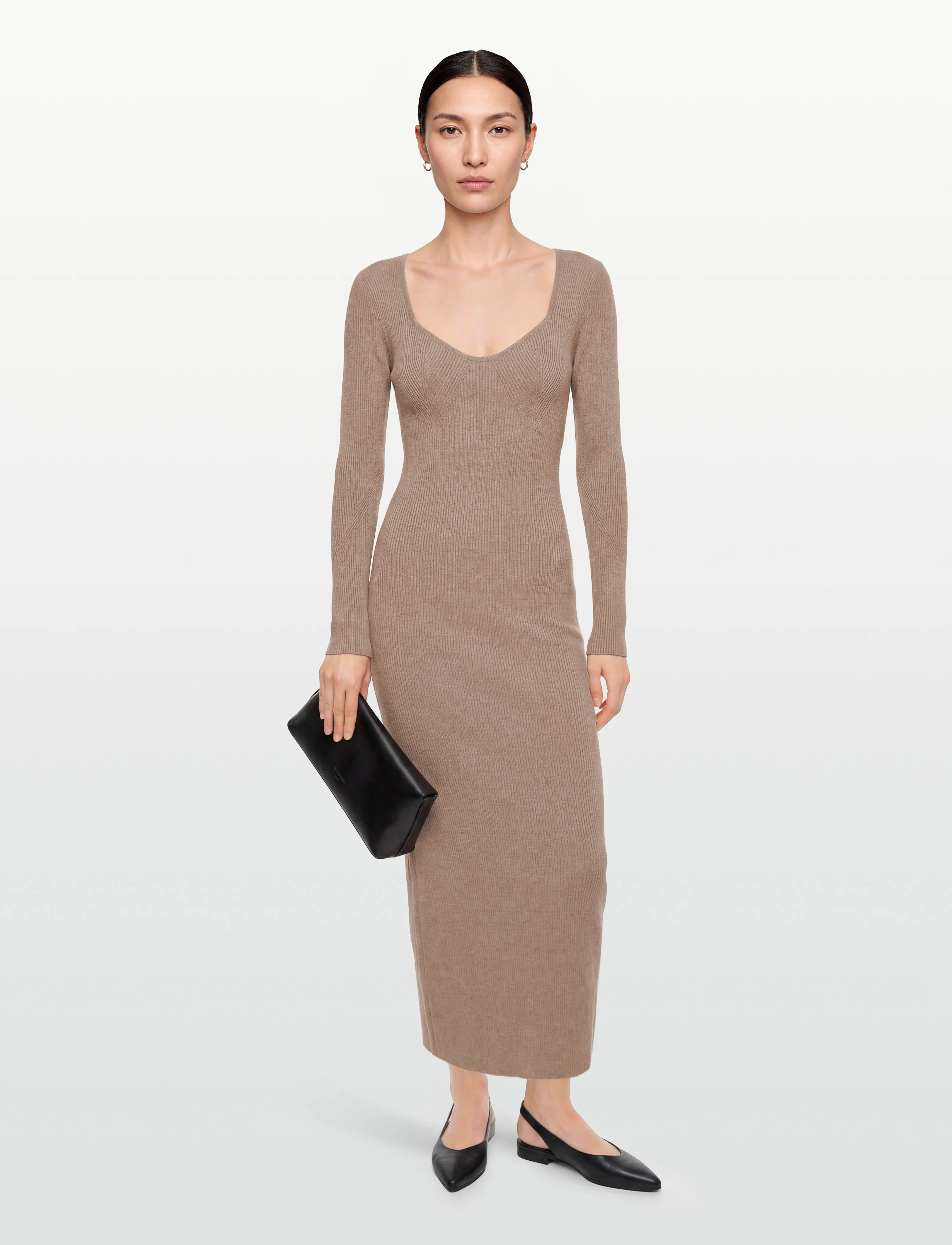 Lexington Clothing Rib Knitted Lyocell Blend Maxi Dress - Maxi kjoler - LIGHT BROWN / beige
