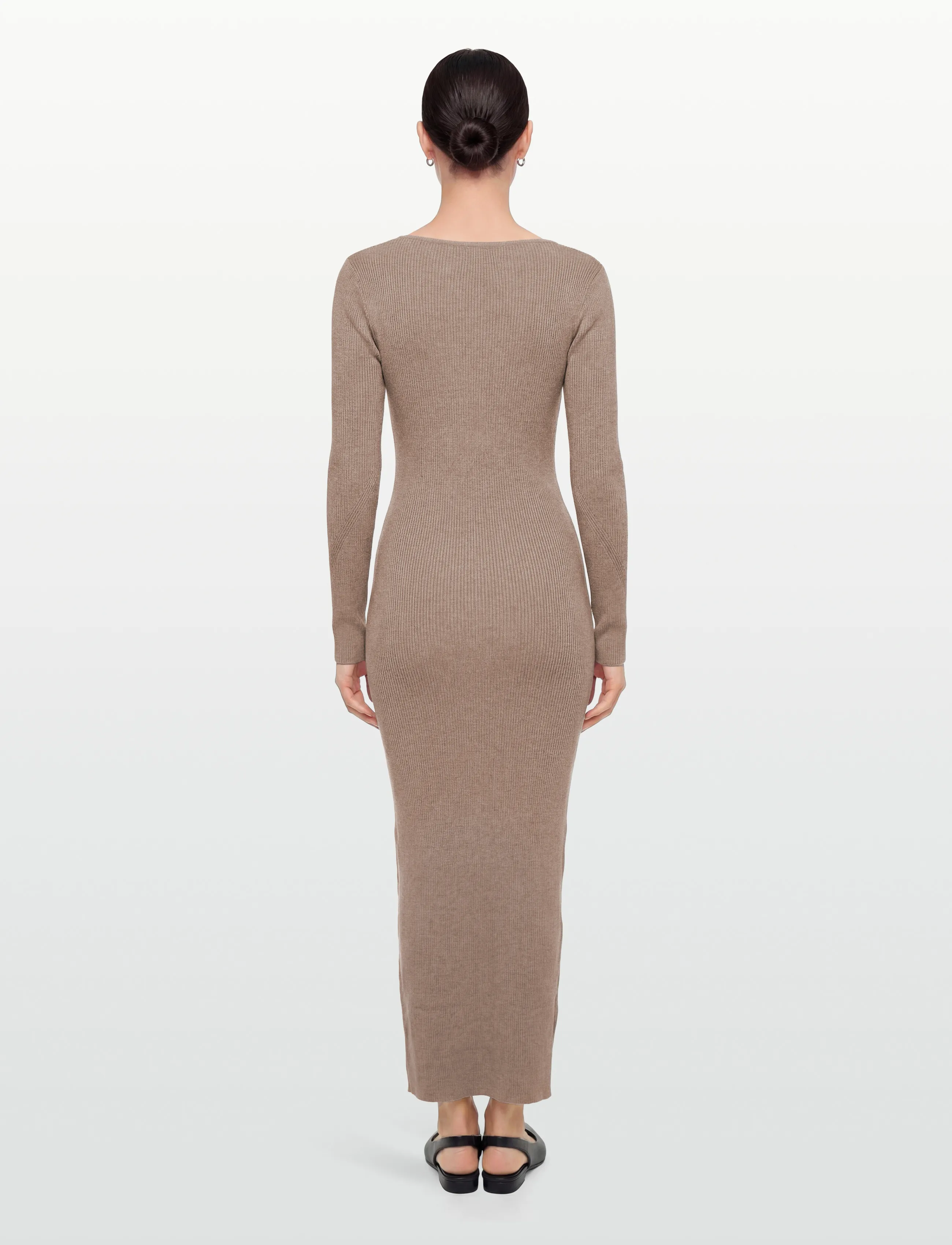 Lexington Clothing - Rib Knitted Lyocell Blend Maxi Dress - stramme kjoler - light brown - 4