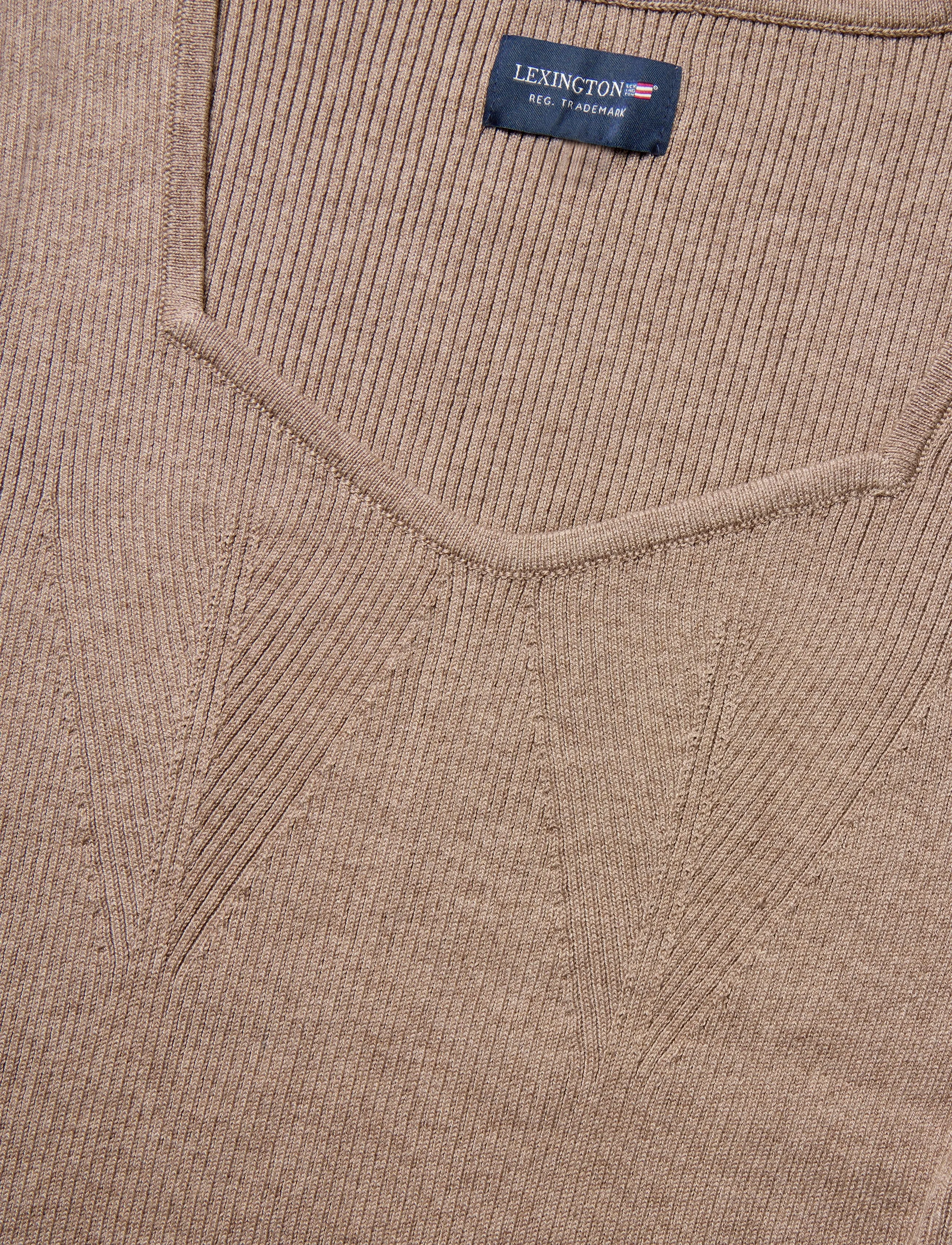 Lexington Clothing - Rib Knitted Lyocell Blend Maxi Dress - stramme kjoler - light brown - 5