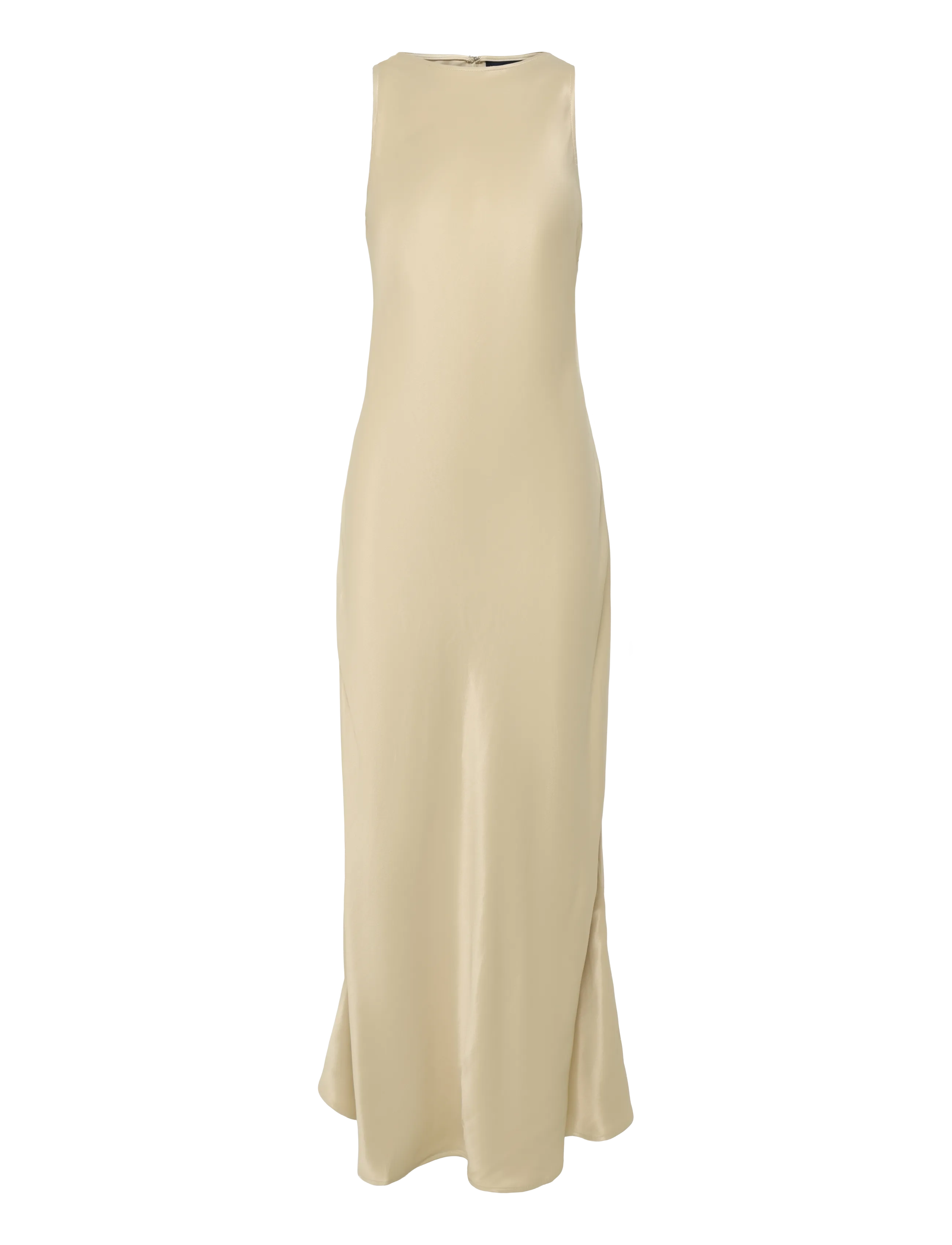 Lexington Clothing Sleeveless Fitted Satin Dress - Lexington Clothing - LIGHT BEIGE / beige
