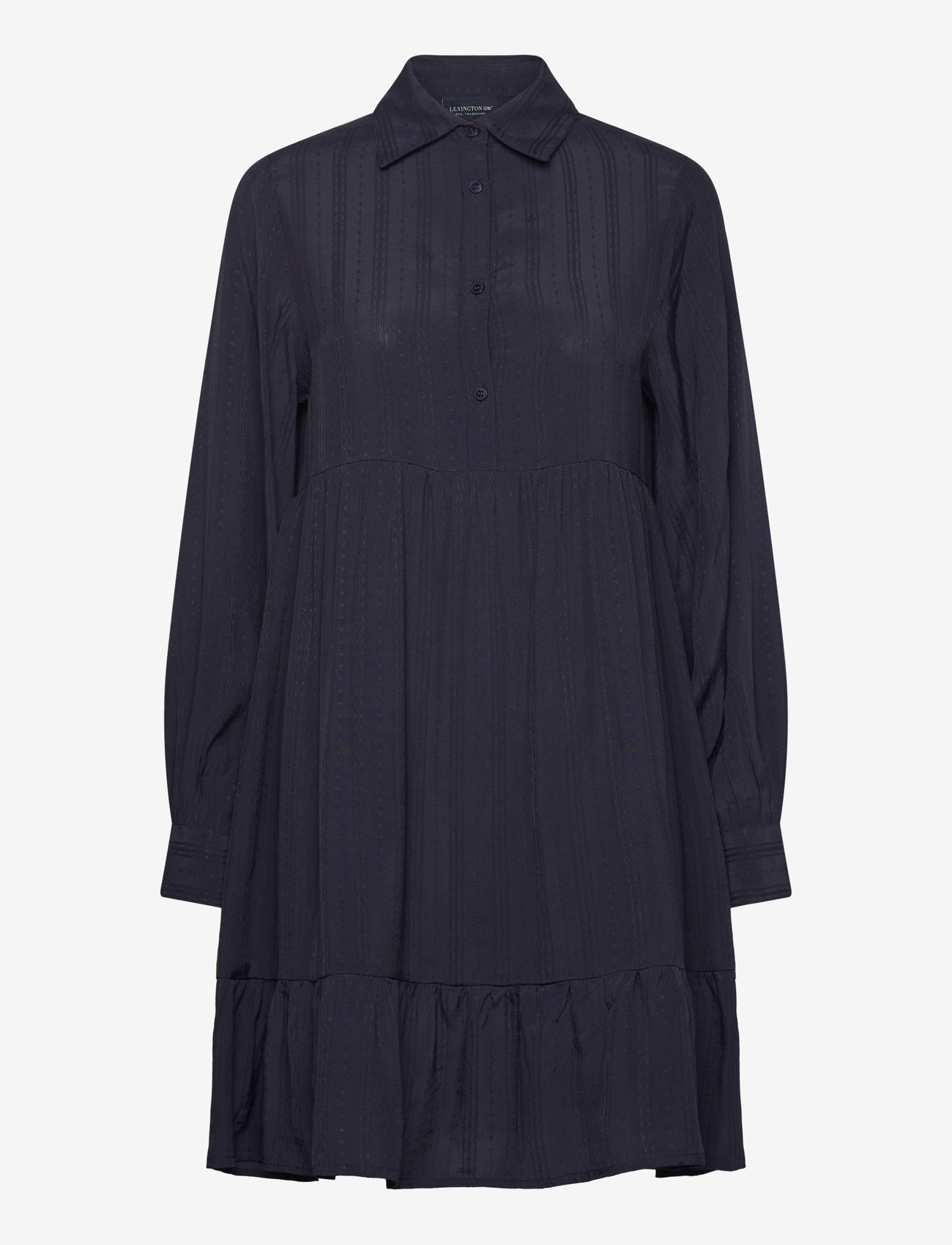 Lexington Clothing - A-line Jaquard Shirt Dress - skjortekjoler - dark blue - 1
