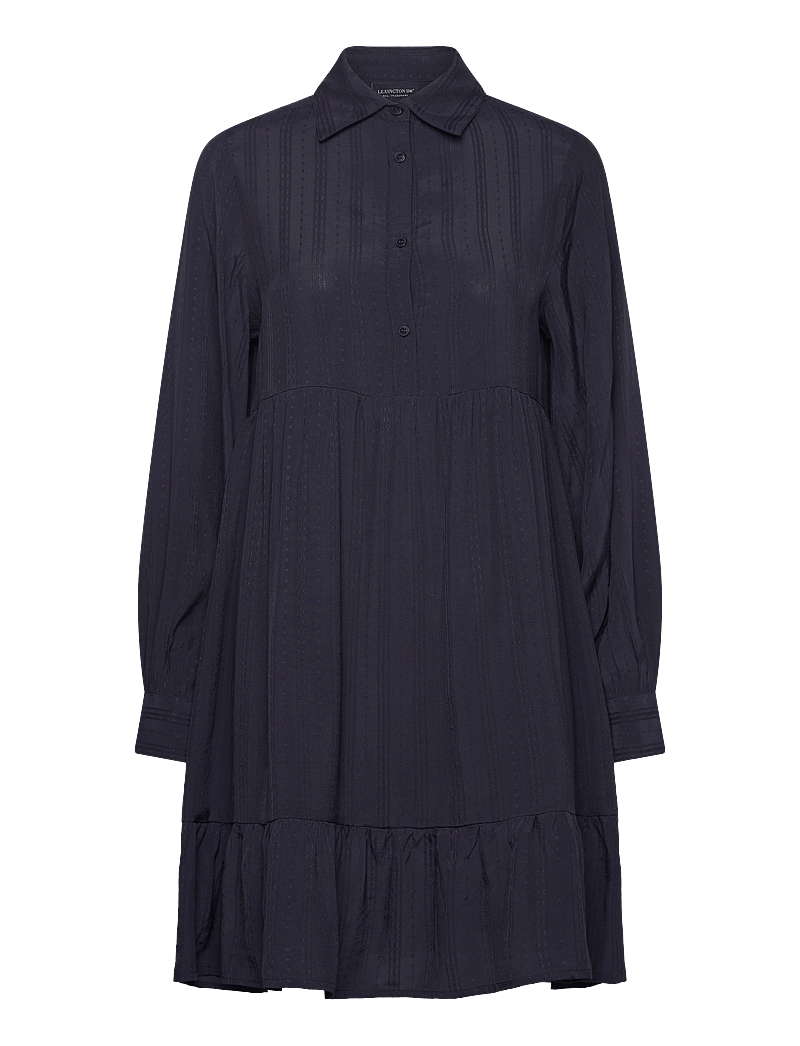 Lexington Clothing - A-line Jaquard Shirt Dress - skjortekjoler - dark blue - 1