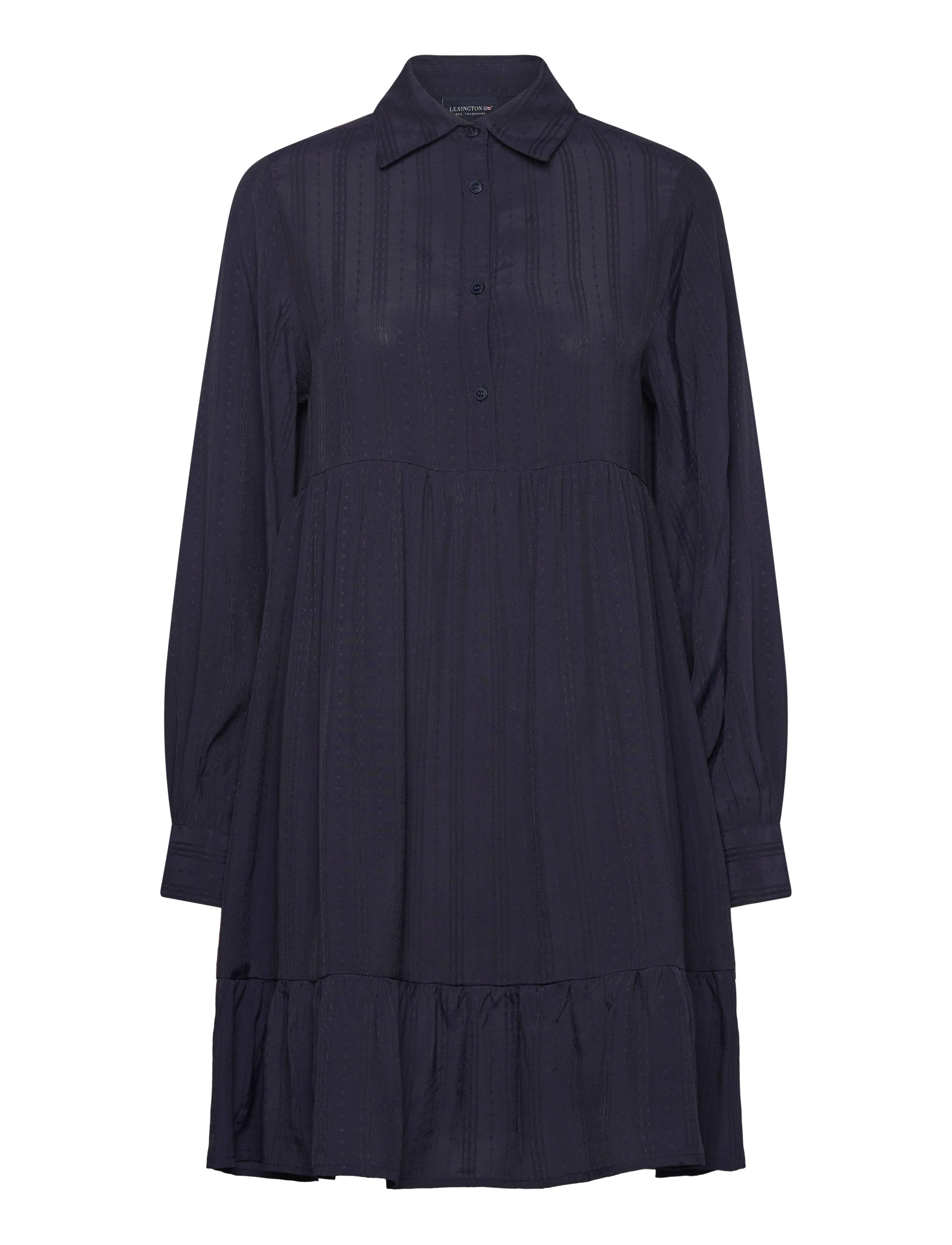 Lexington Clothing A-line Jaquard Shirt Dress - Riided - DARK BLUE / navy