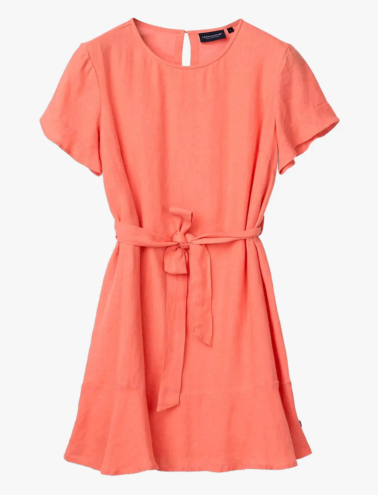 Lexington Clothing - Belted Linen Dress - konfirmationstøj - coral - 0