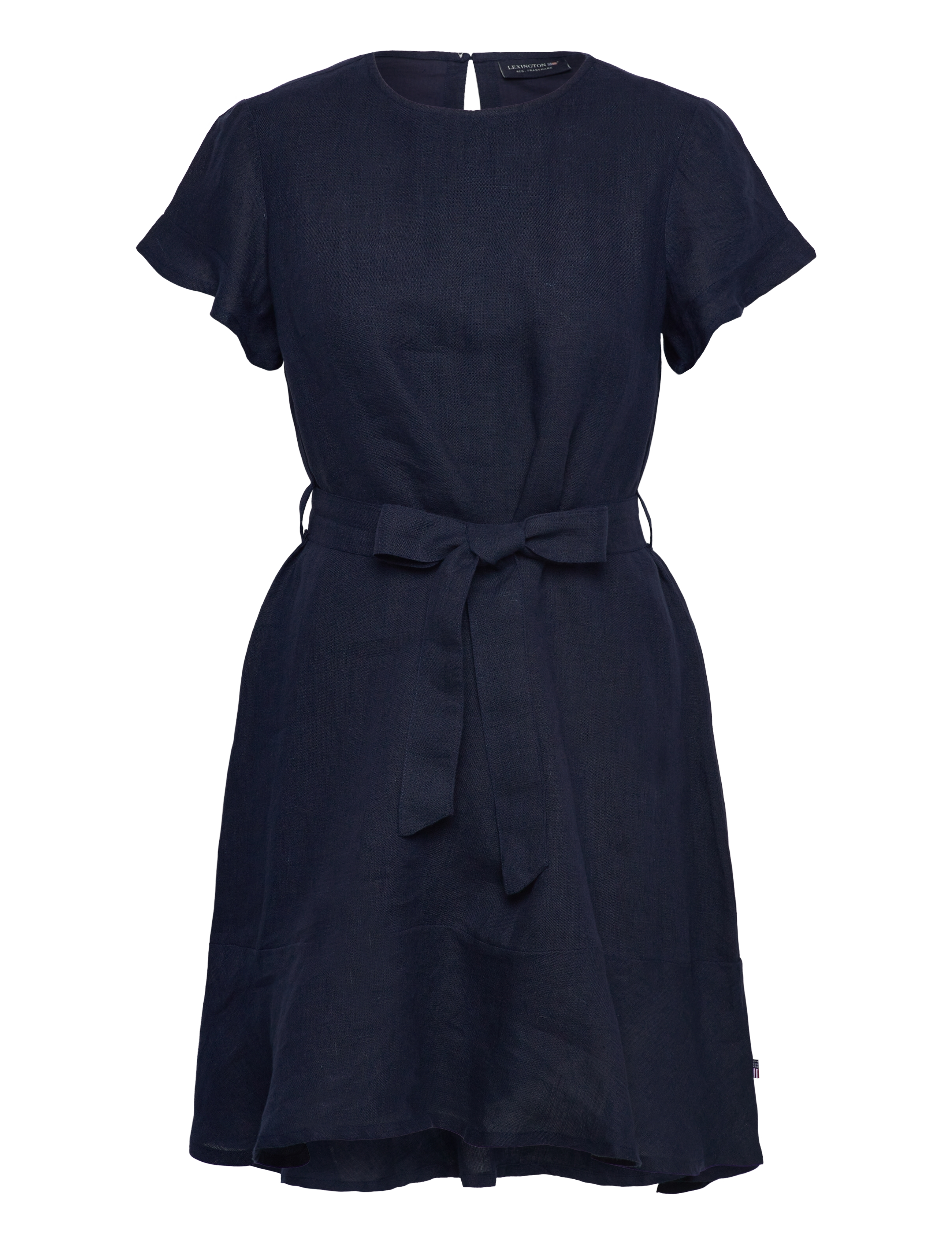 Lexington Clothing Belted Linen Dress - Riided - DARK BLUE / navy