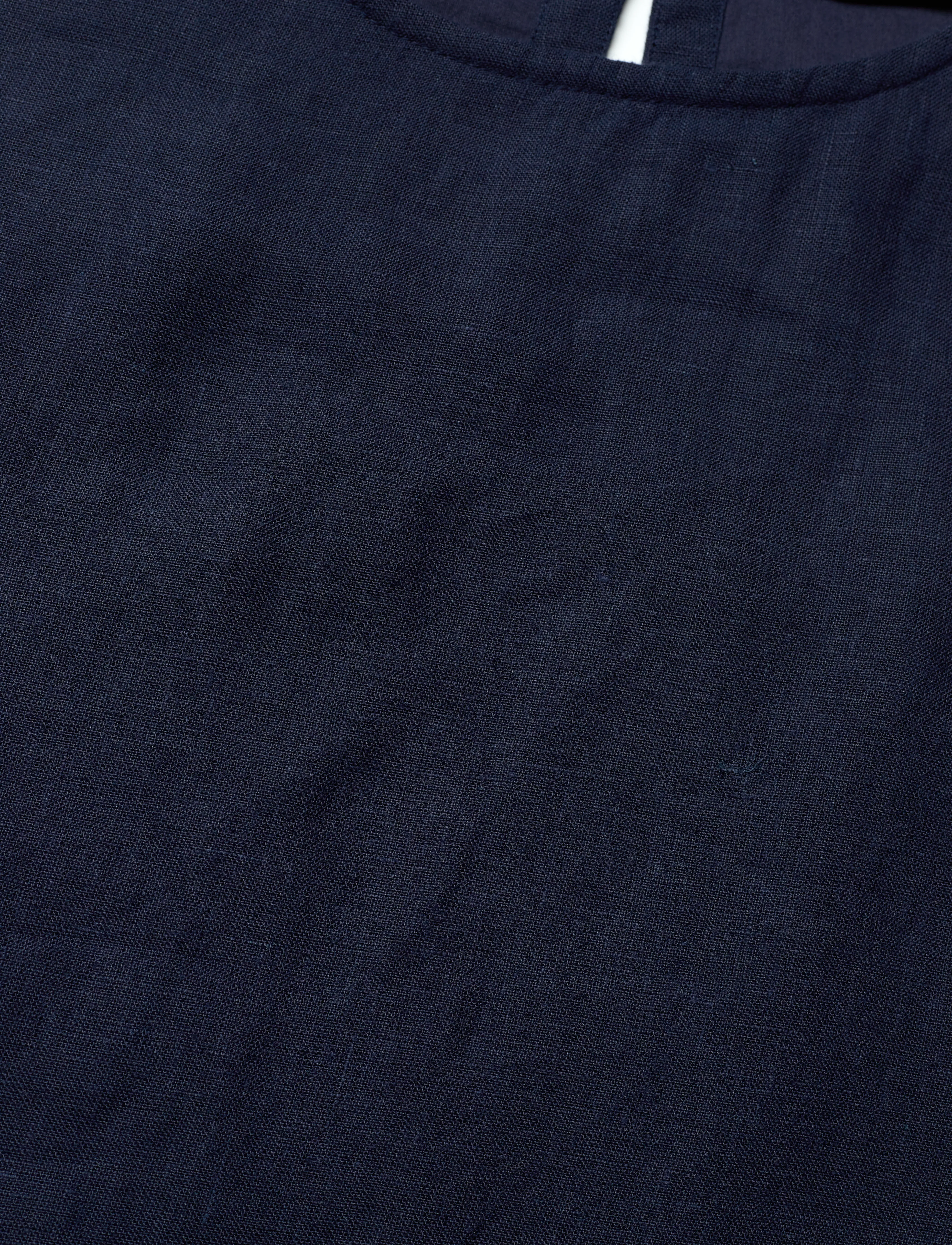 Lexington Clothing - Belted Linen Dress - korte kjoler - dark blue - 2