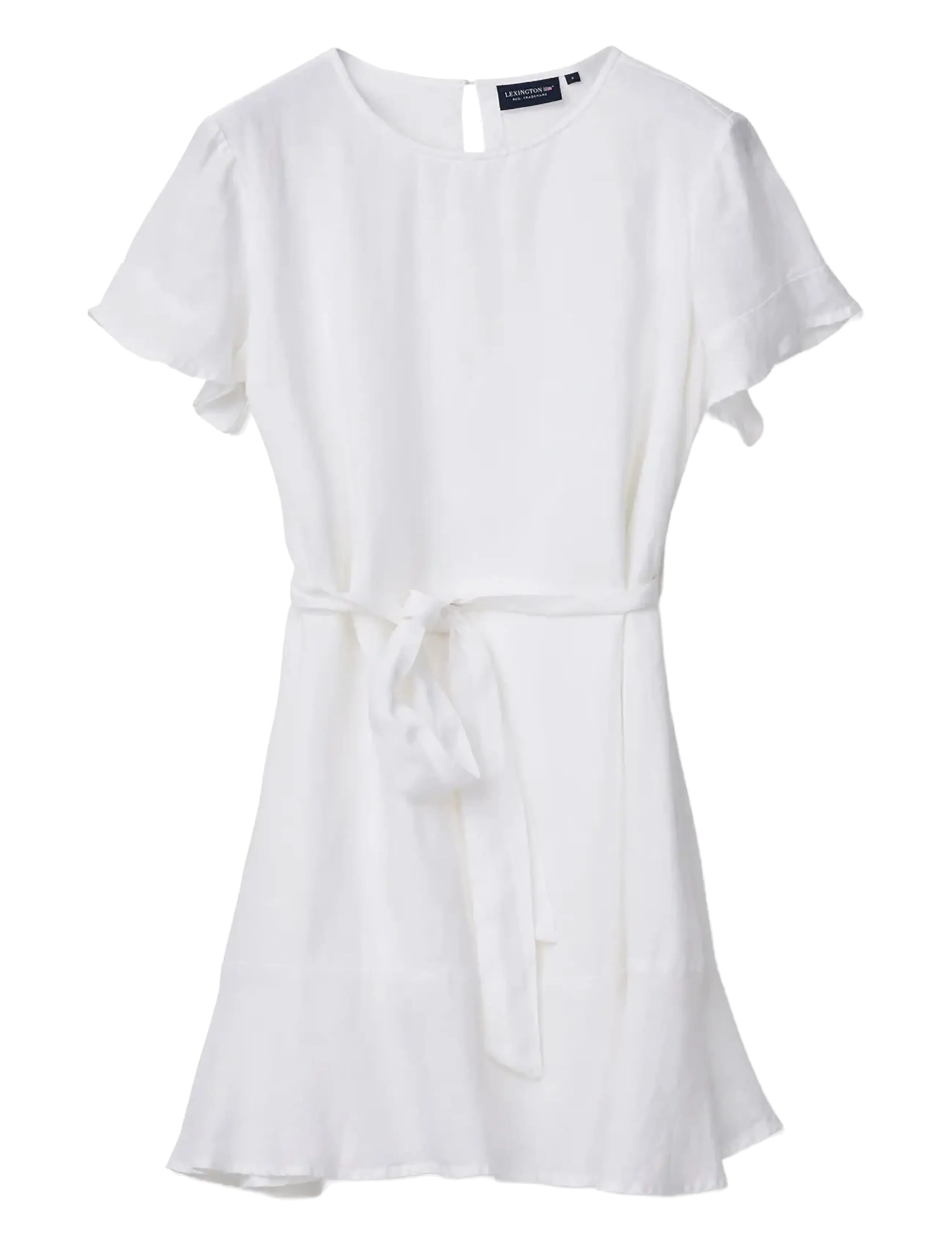 LEXINGTON CLOTHING Belted Linen Kleid Weiß - L - Damen