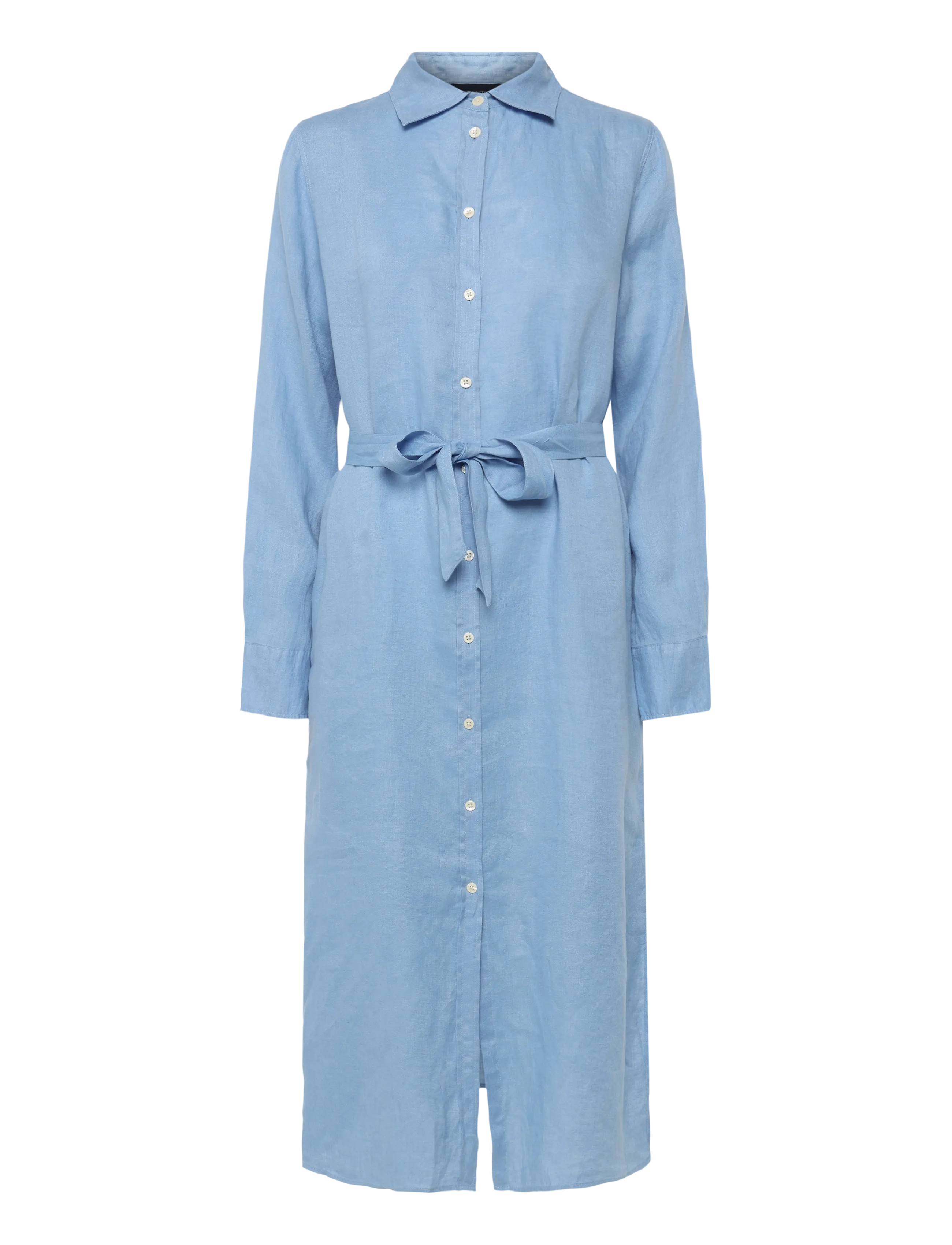 LEXINGTON CLOTHING Long Linen Shirt Kleid Blau - M - Damen