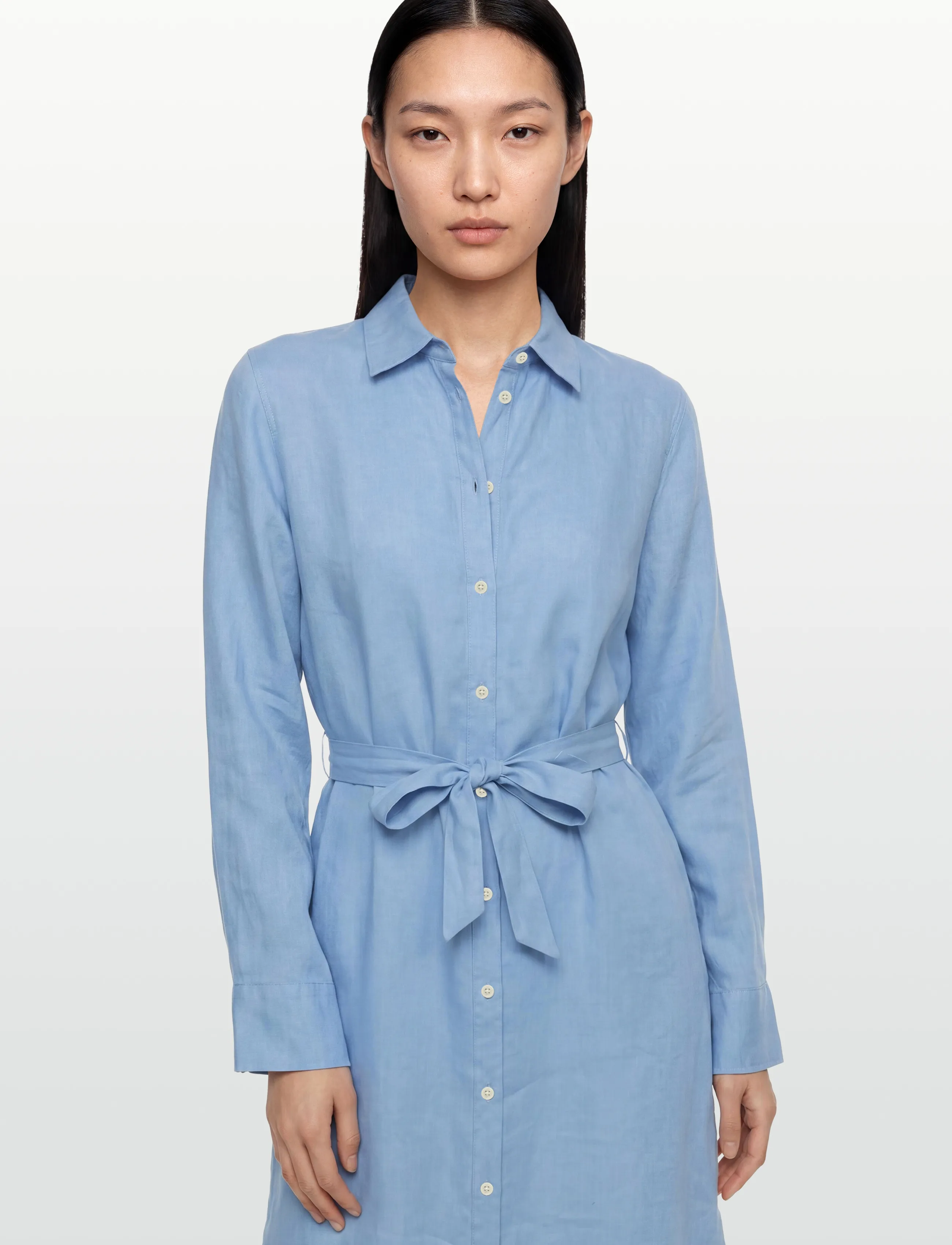Lexington Clothing - Long Linen Shirt Dress - hemdkleider - blue - 3