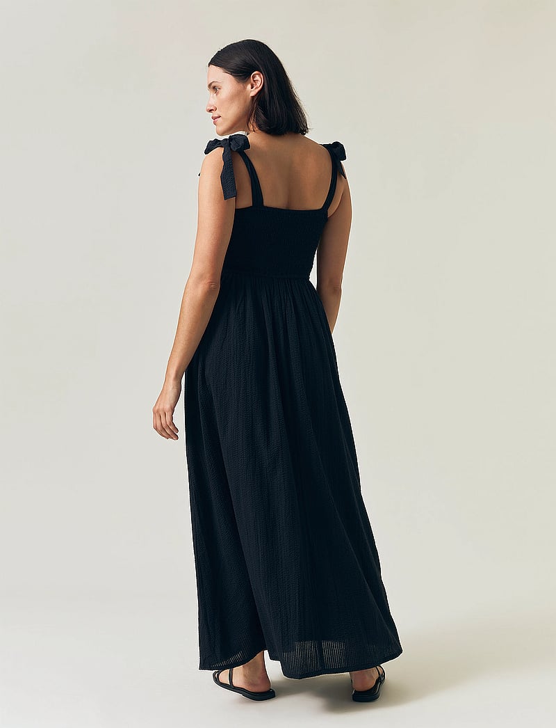 Lexington Clothing - Bow-Strap Seersucker Summer Dress - konfirmation - black - 3