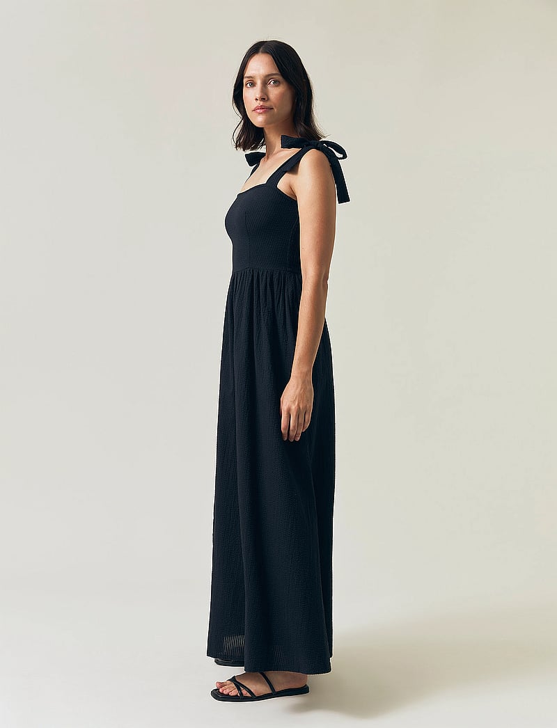 Lexington Clothing - Bow-Strap Seersucker Summer Dress - konfirmation - black - 5