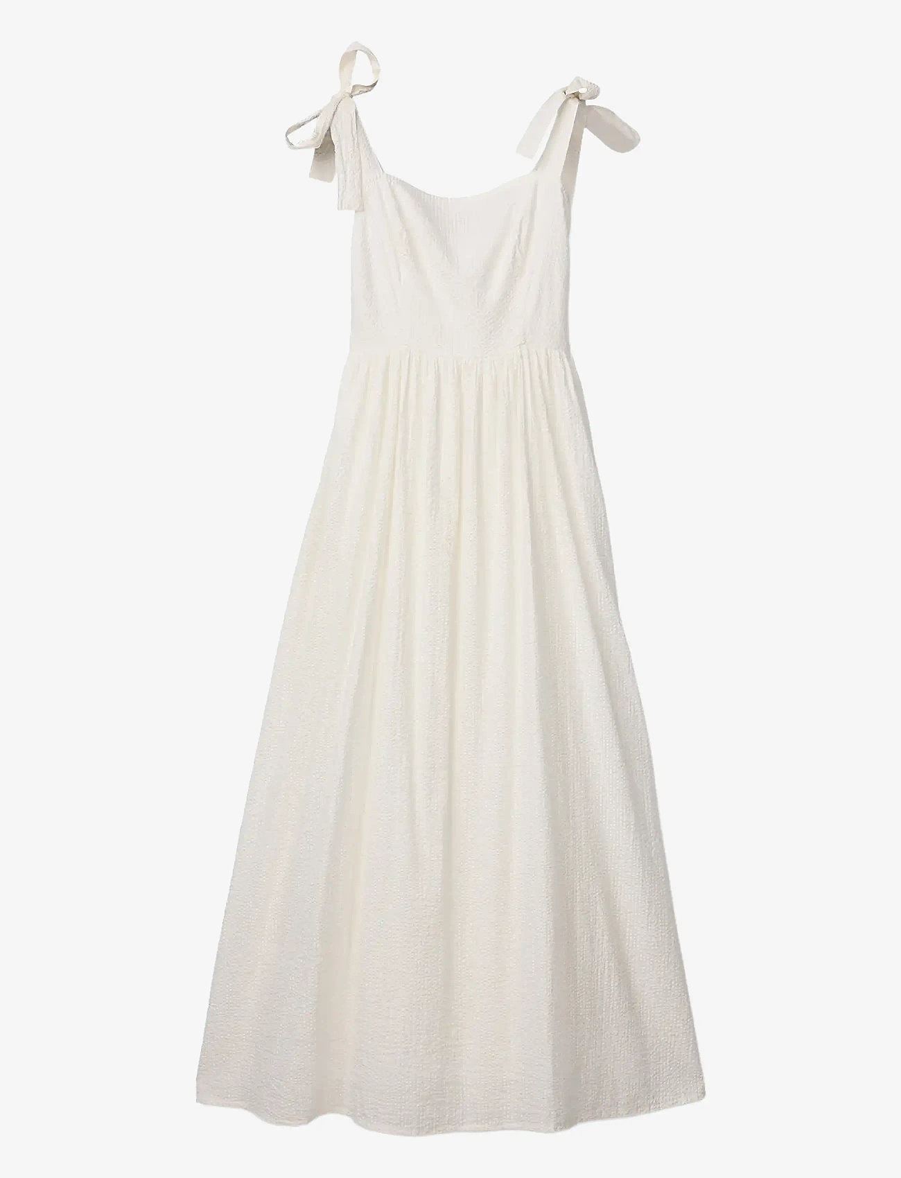 Lexington Clothing - Bow-Strap Seersucker Summer Dress - rippijuhlat - white - 0