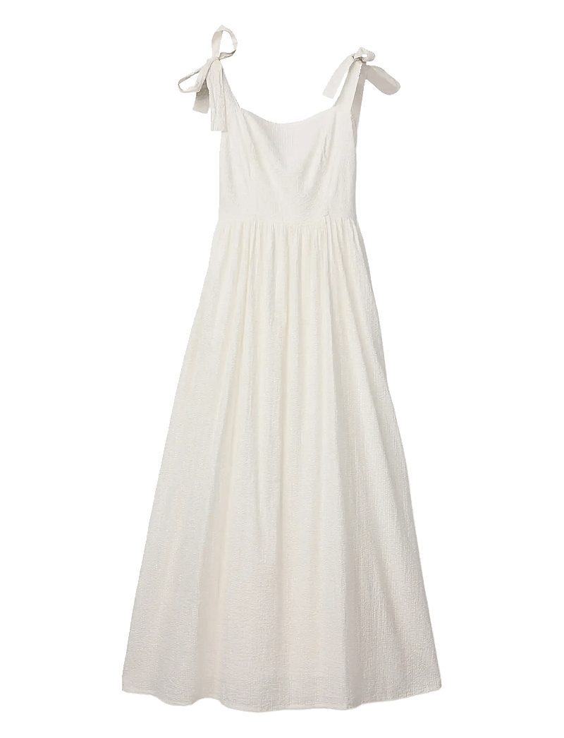 Lexington Clothing - Bow-Strap Seersucker Summer Dress - konfirmationstøj - white - 0