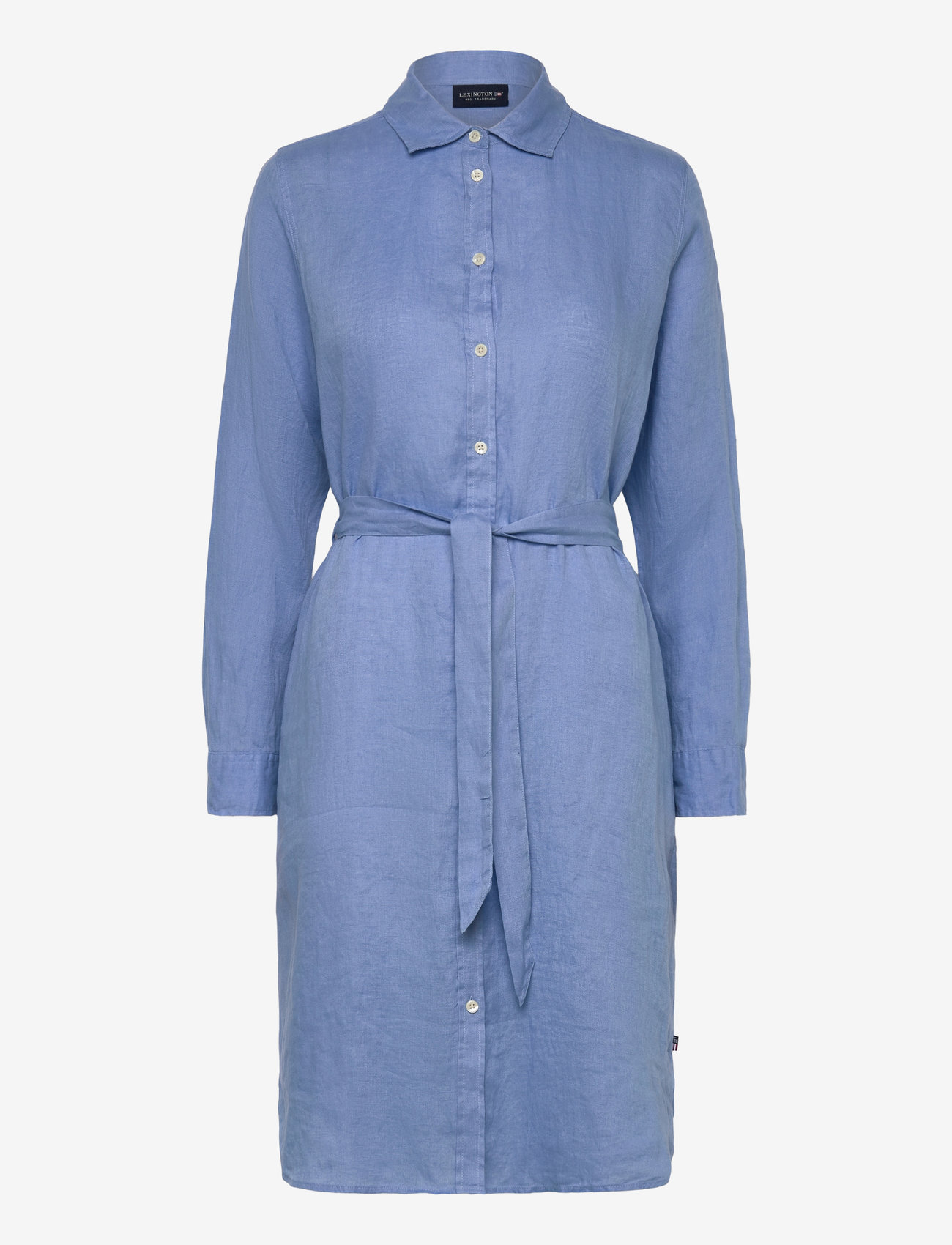 Lexington Clothing - Isa Linen Shirt Dress - skjortklänningar - blue - 0