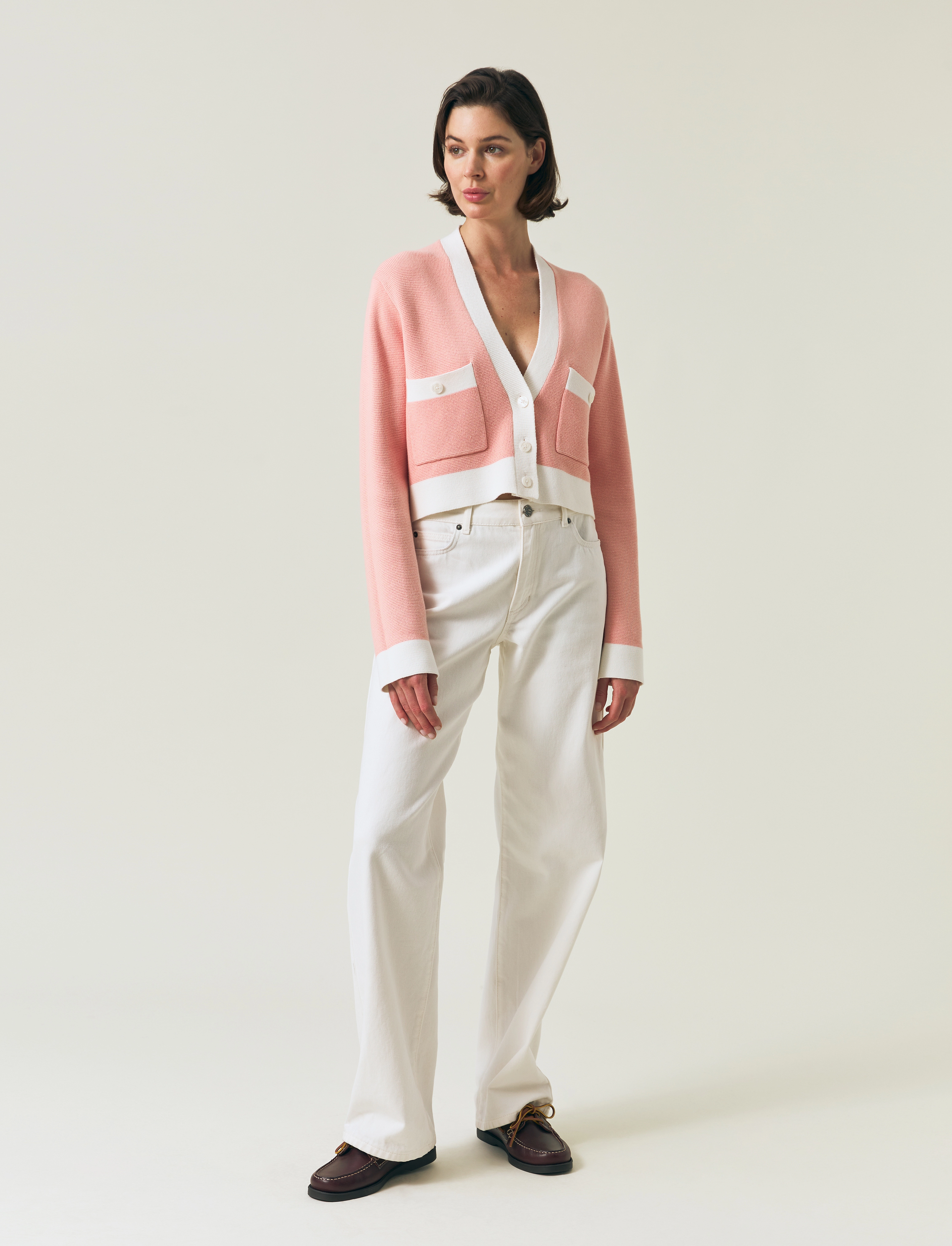 Lexington Clothing - Half Milano Knitted Cardigan - cardigans - light pink - 0
