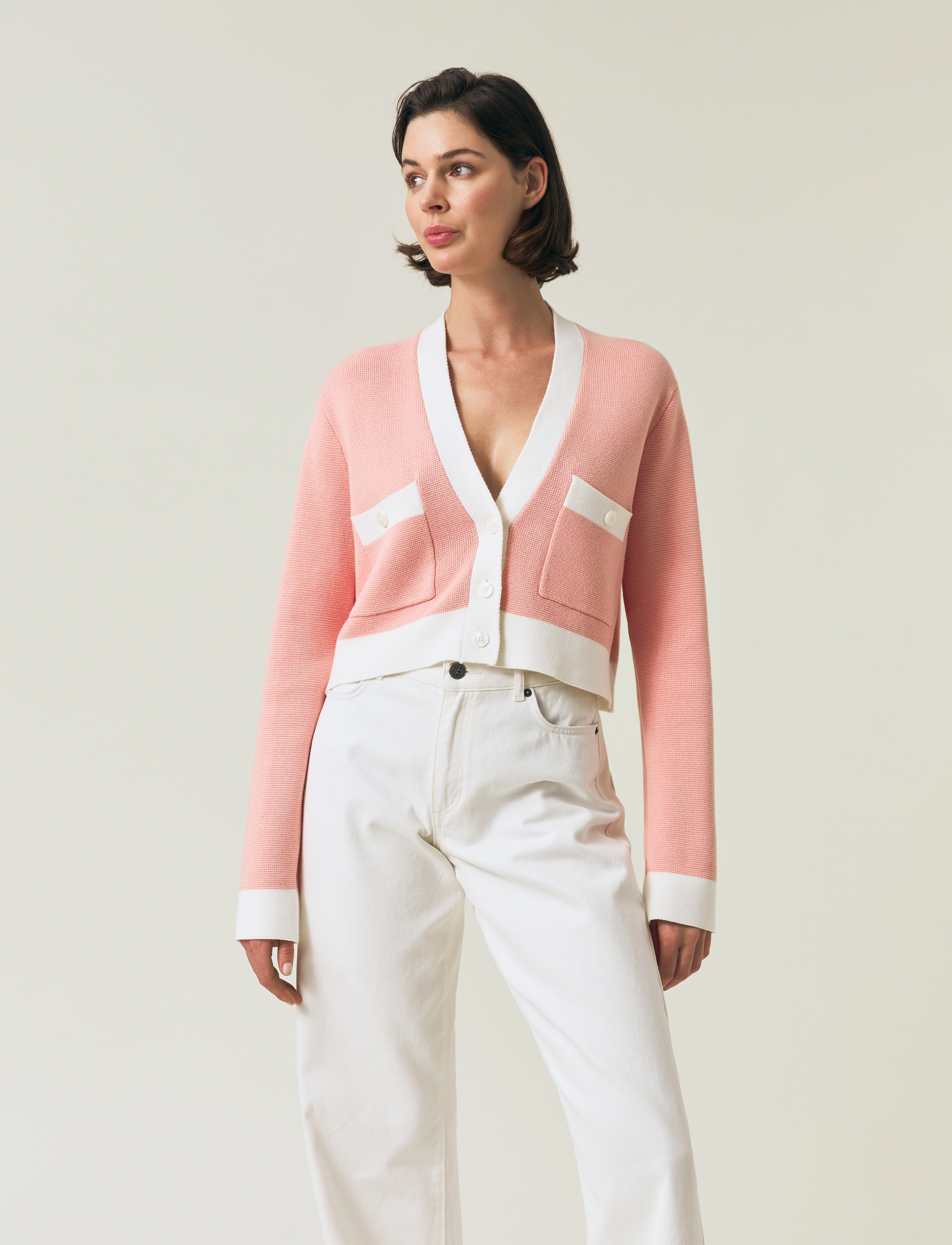 Lexington Clothing - Half Milano Knitted Cardigan - cardigans - light pink - 5