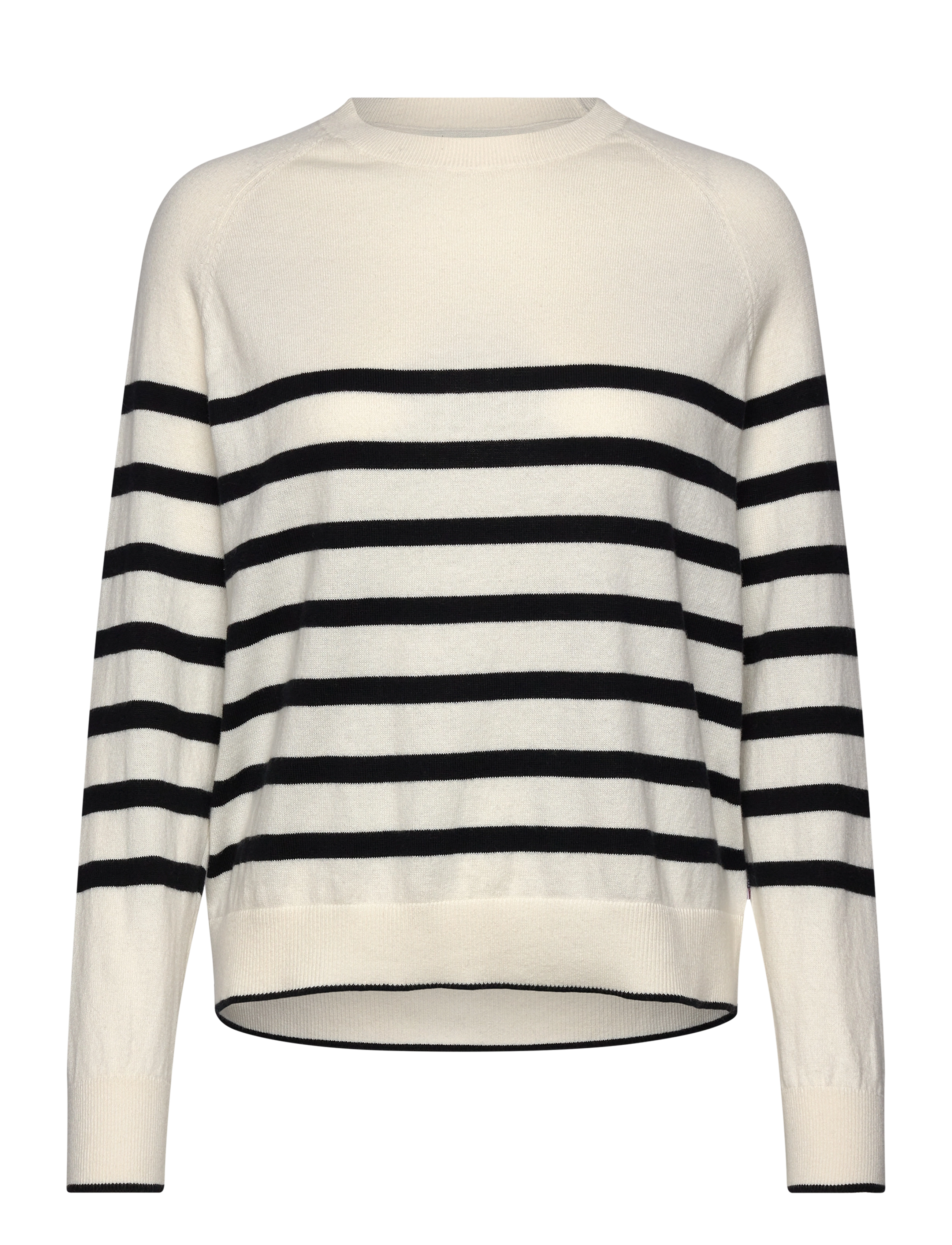 Lexington Clothing Cashmere Blend Raglan Sweater - Riided - WHITE/BLACK STRIPE / cream