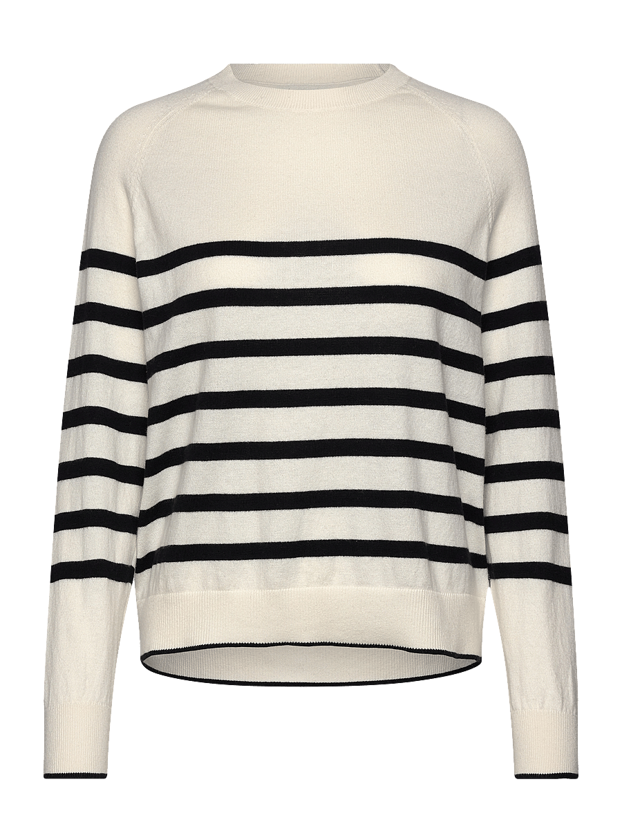 Lexington Clothing - Cashmere Blend Raglan Sweater - pullover - white/black stripe - 1
