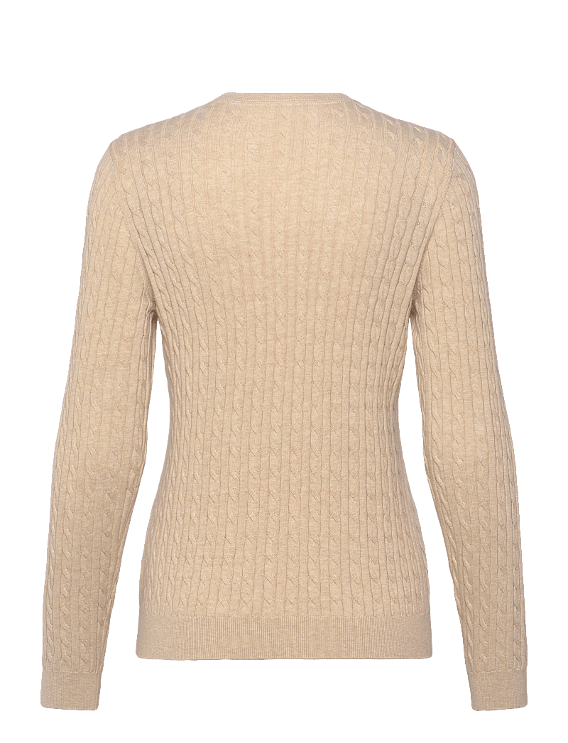 Lexington Clothing - Organic Cotton Cable Knitted Sweater - striktrøjer - light beige melange - 2